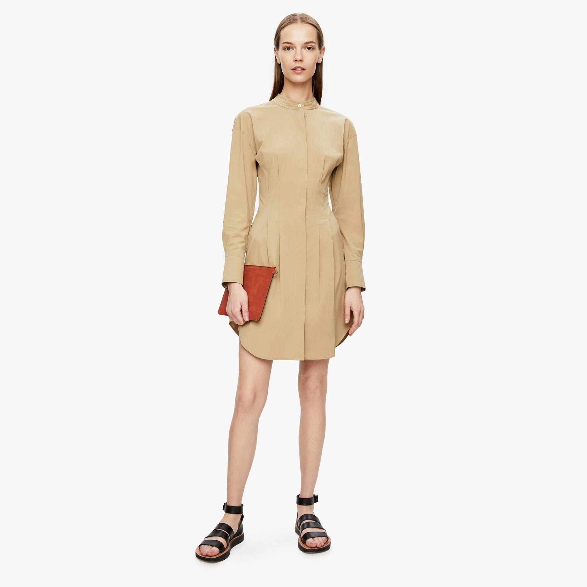 Band-Collar Shirt Dress