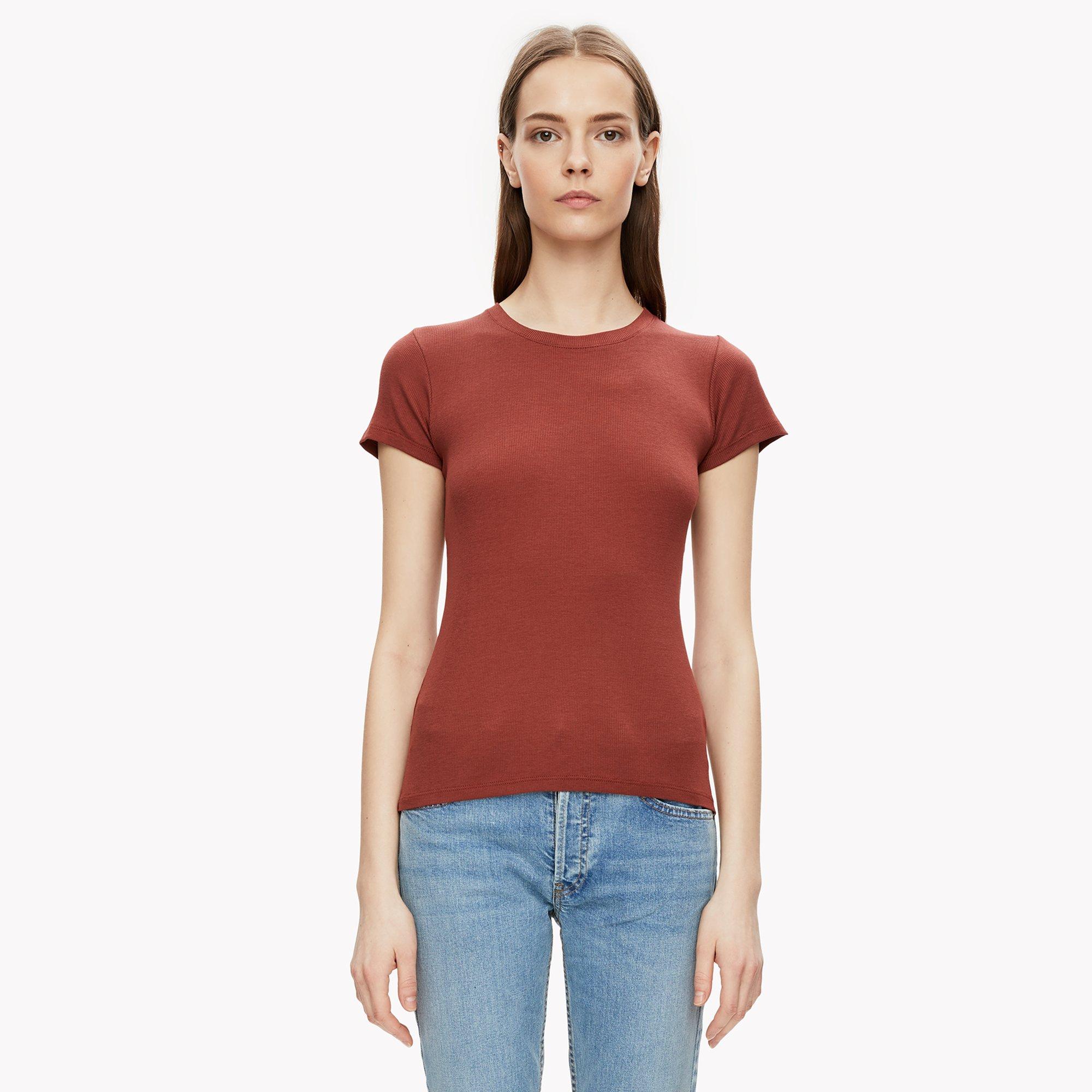 Ribbed Cotton Short-Sleeve Tee