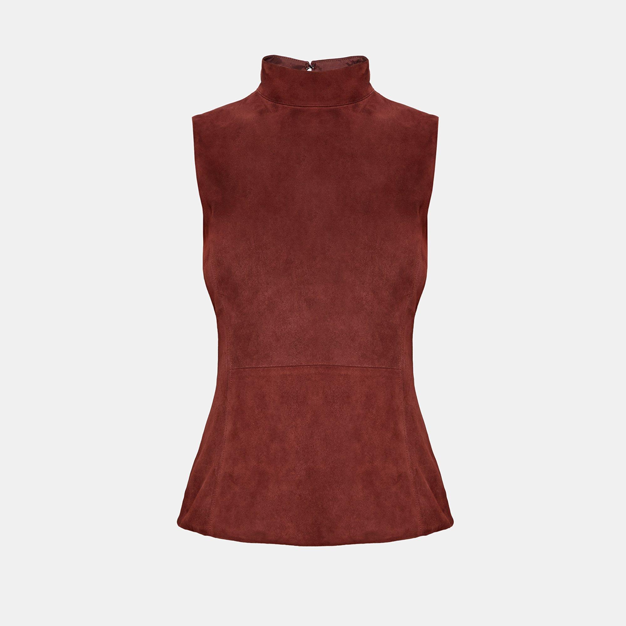 Suede-Ponte Mock Top
