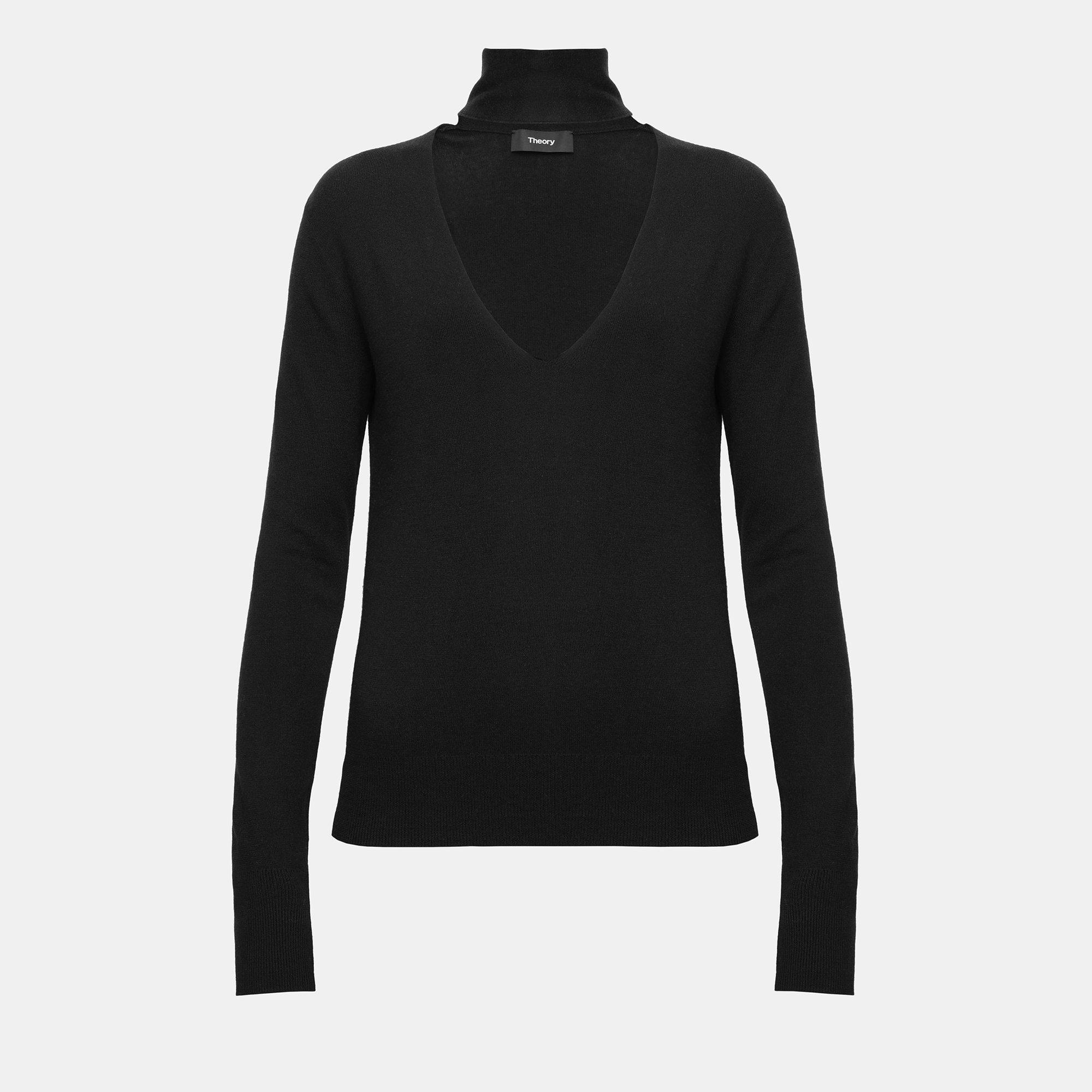 Theory Official Site Silk Cashmere Tie V Neck Pullover
