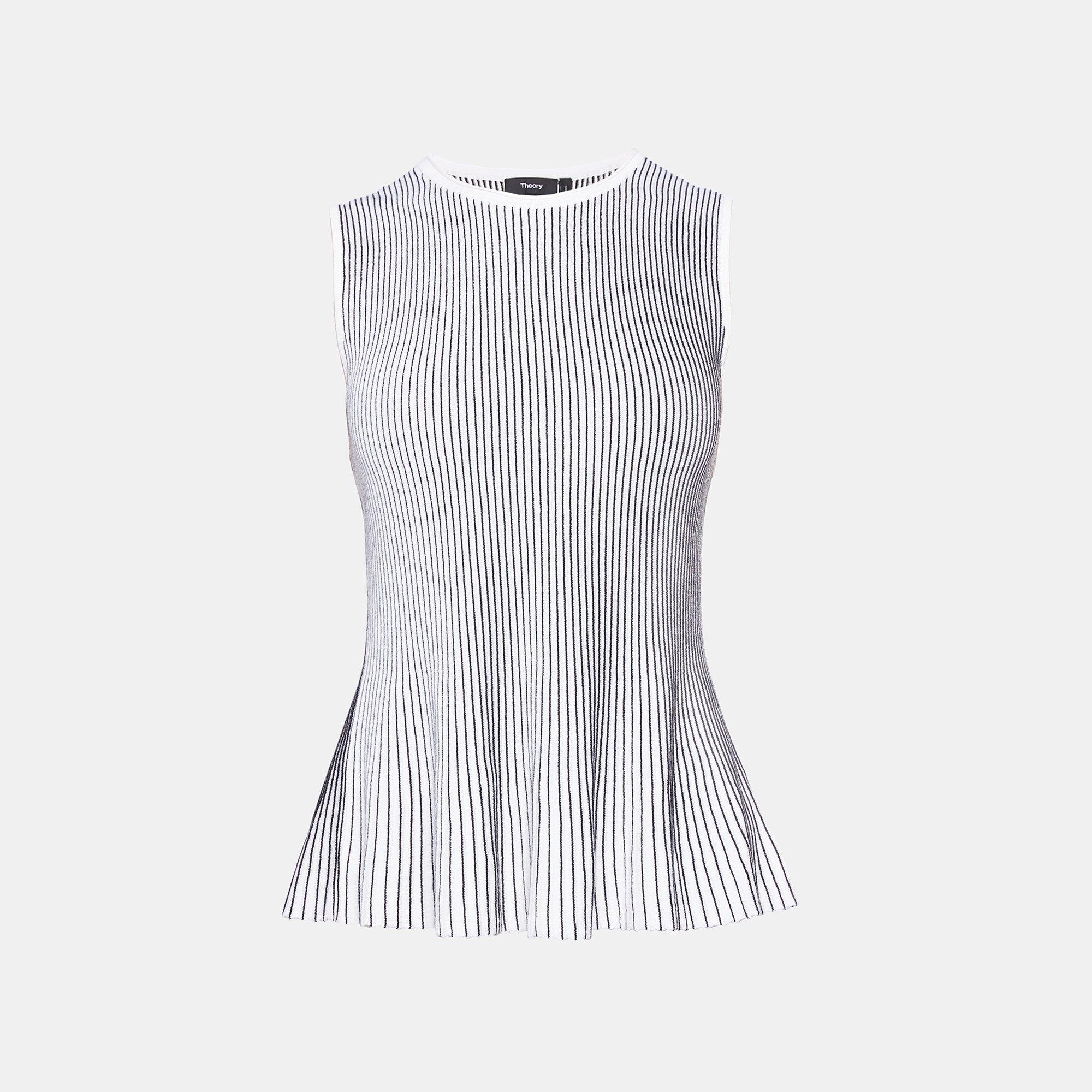 Knit Striped Peplum Top