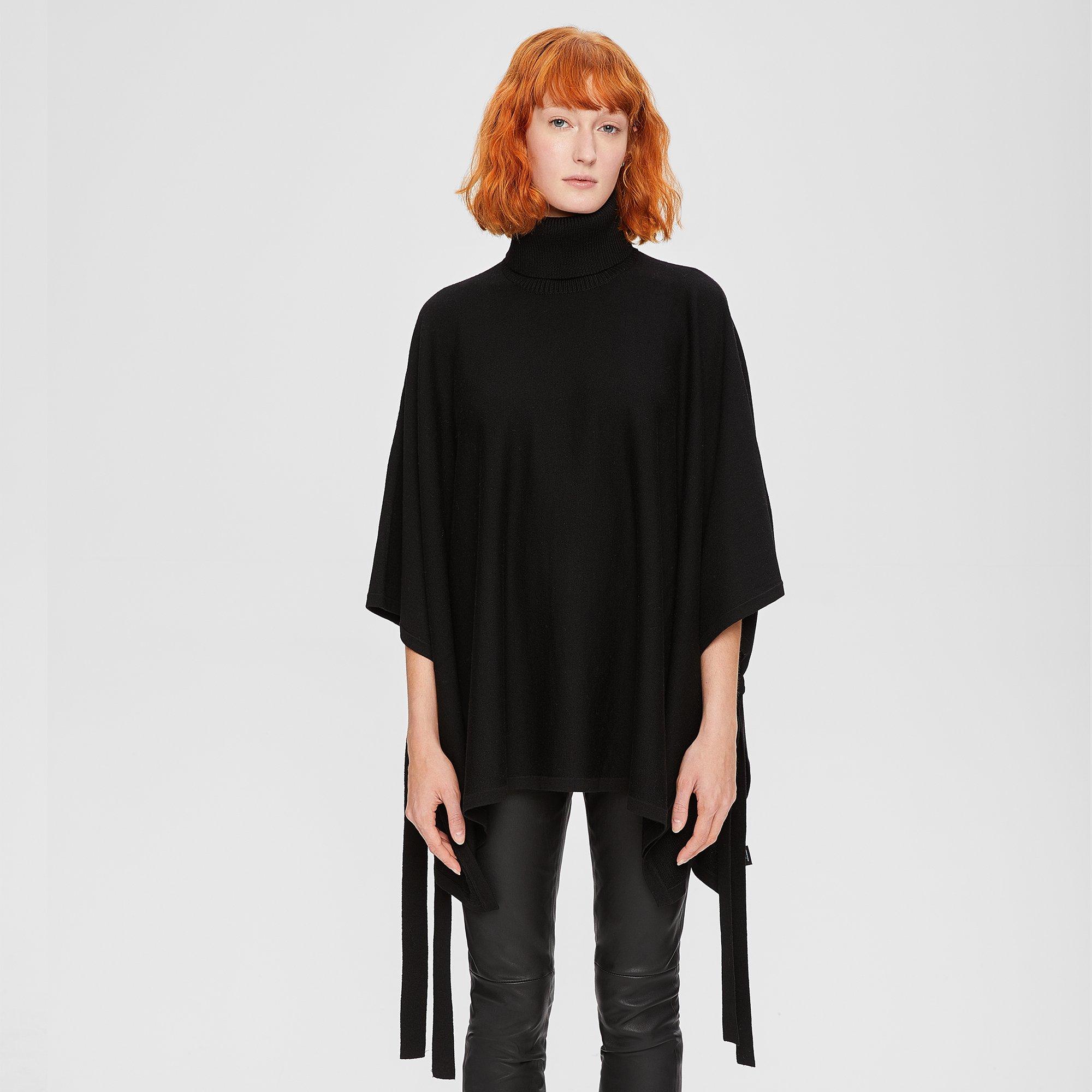 Wool Turtleneck Poncho