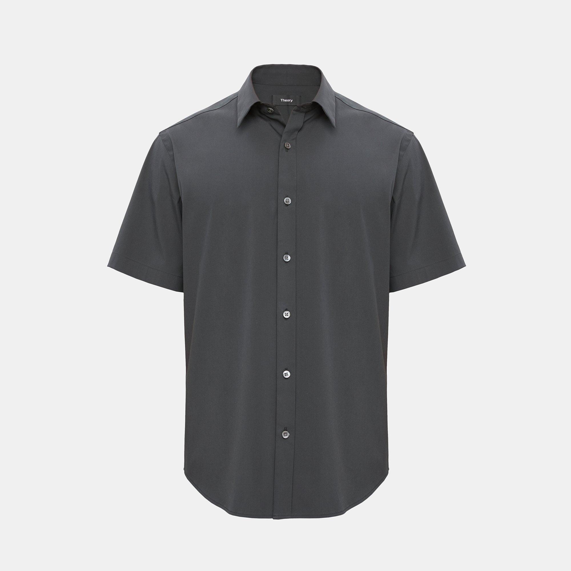 Clean Placket Short-Sleeve Shirt