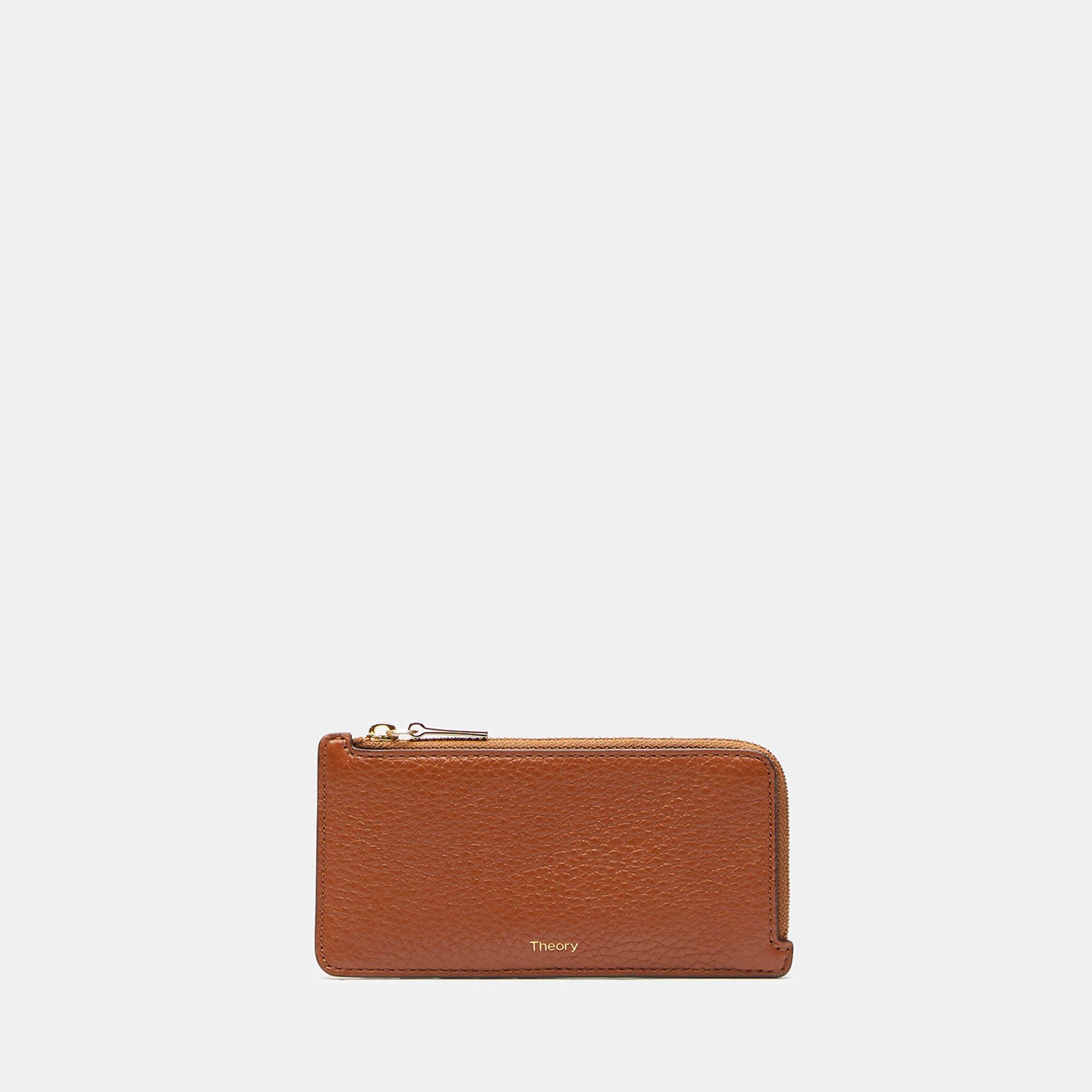 Pebble Leather Zipper Card Case