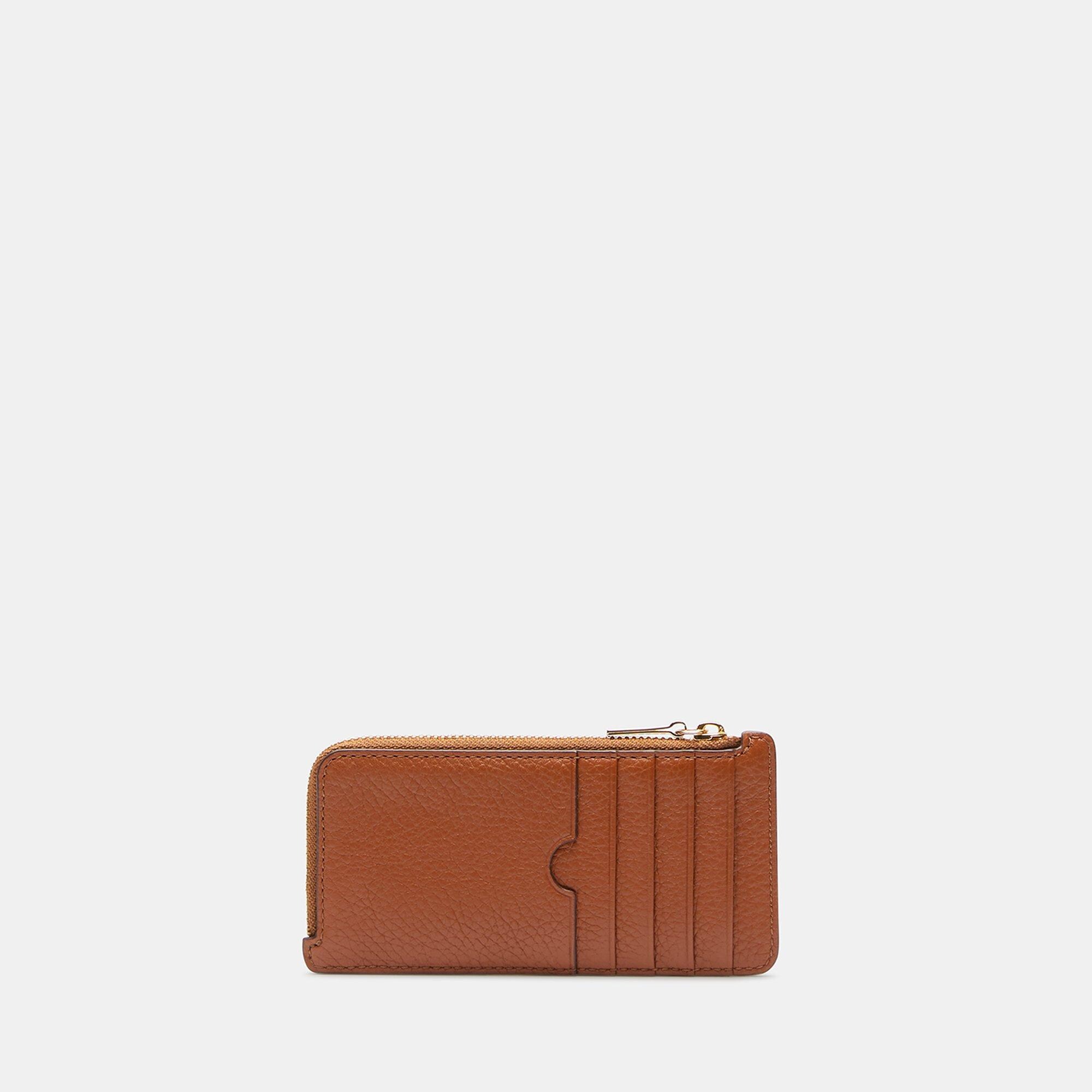 Pebble Leather Zipper Card Case