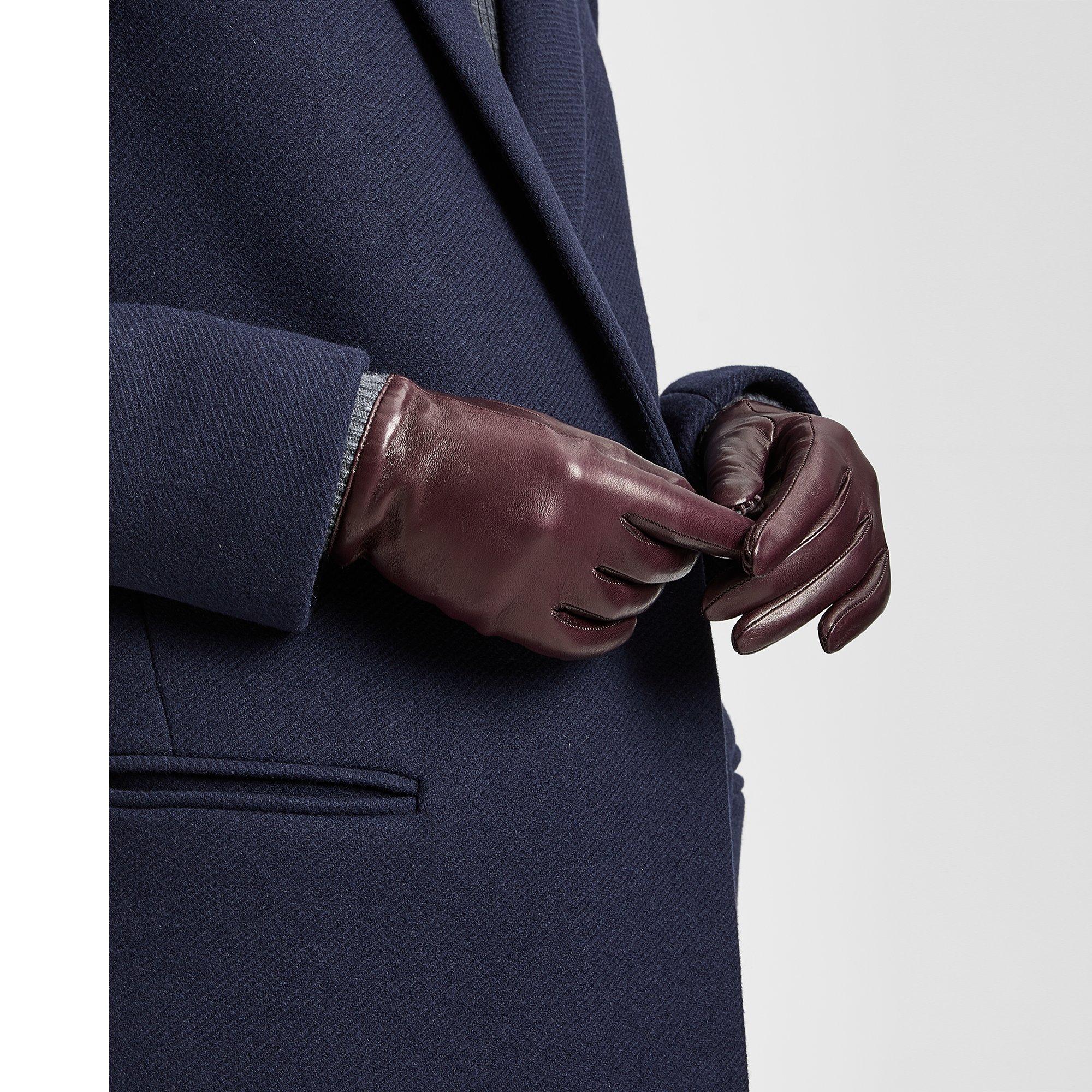 Leather Ribbed Cuff Gloves
