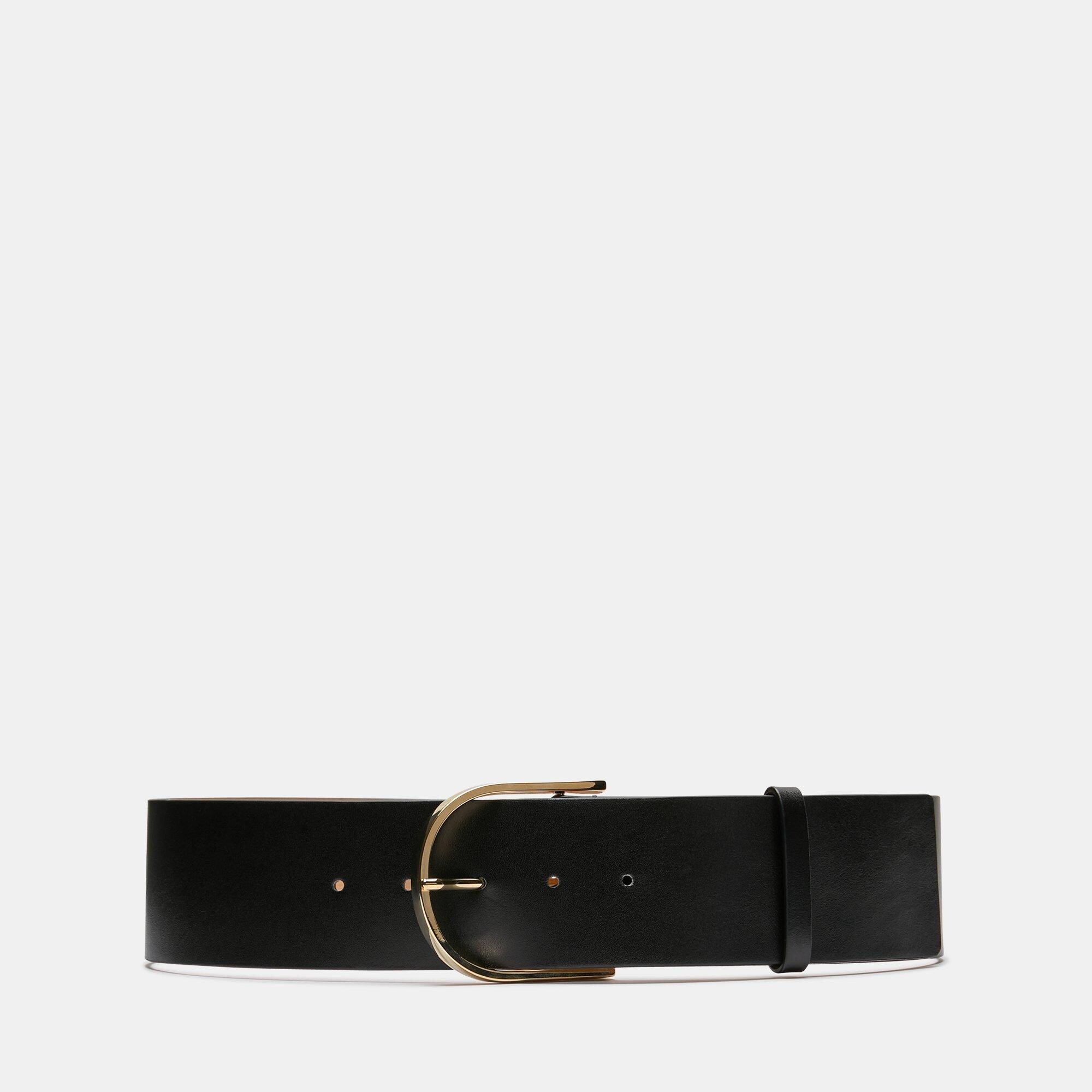 Curved Belt In Calf Leather