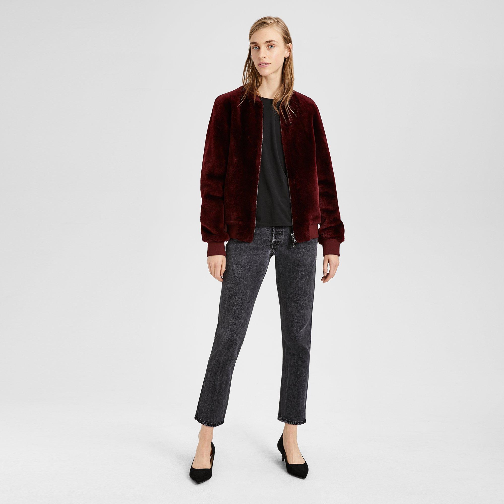 Reversible Shearling Bomber Jacket