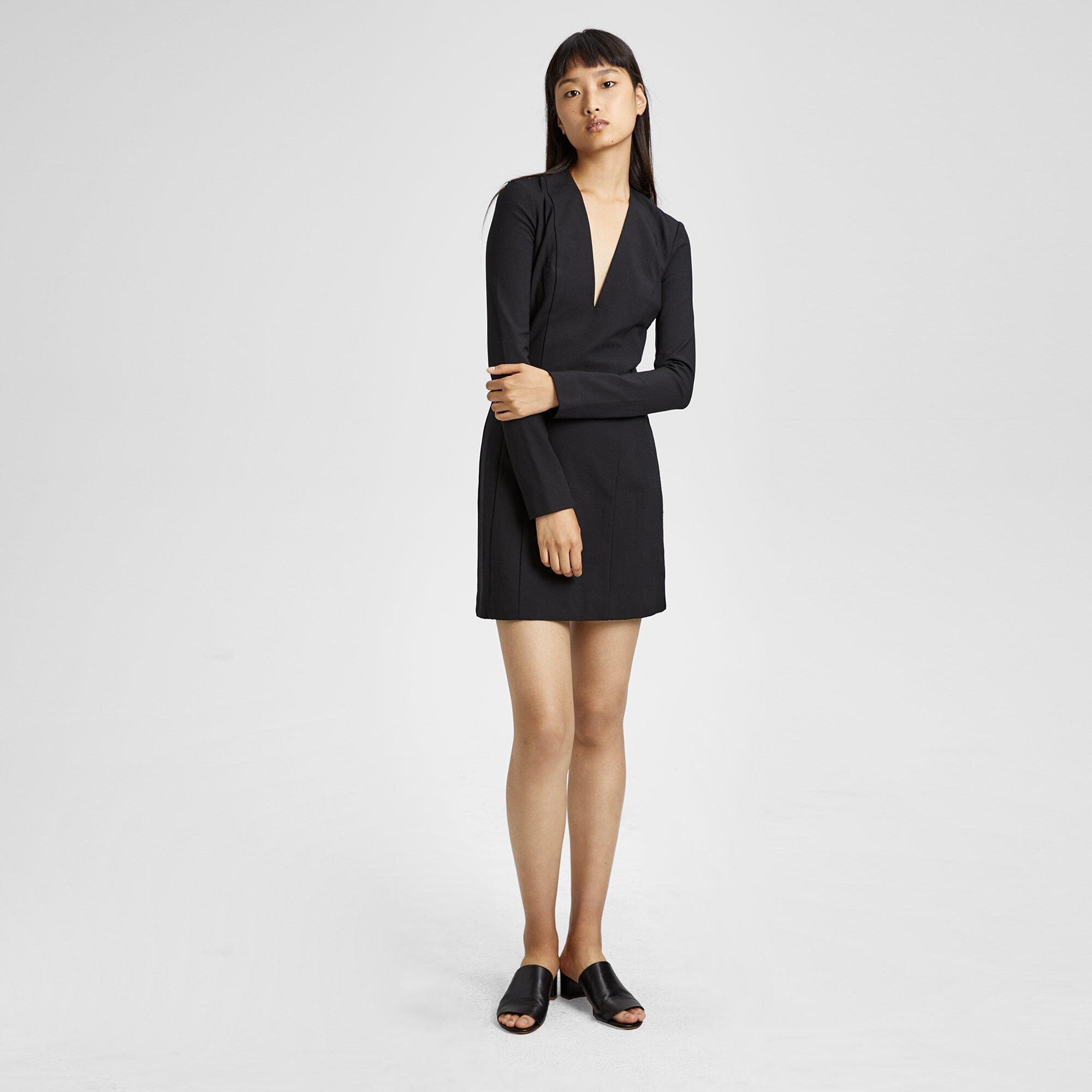 Bi-Stretch V-Neck Mini Dress