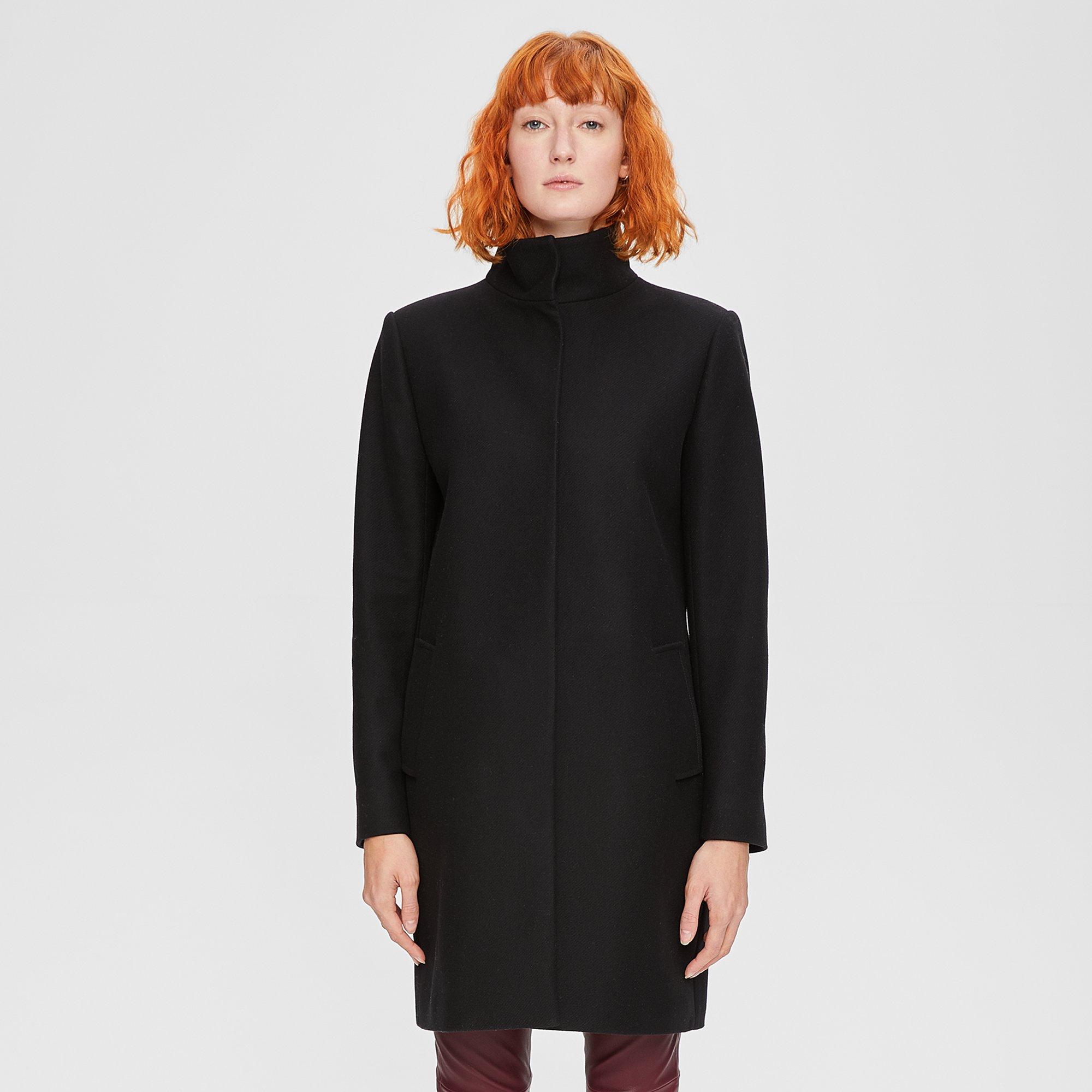 Wool-Cashmere Stand Collar Coat