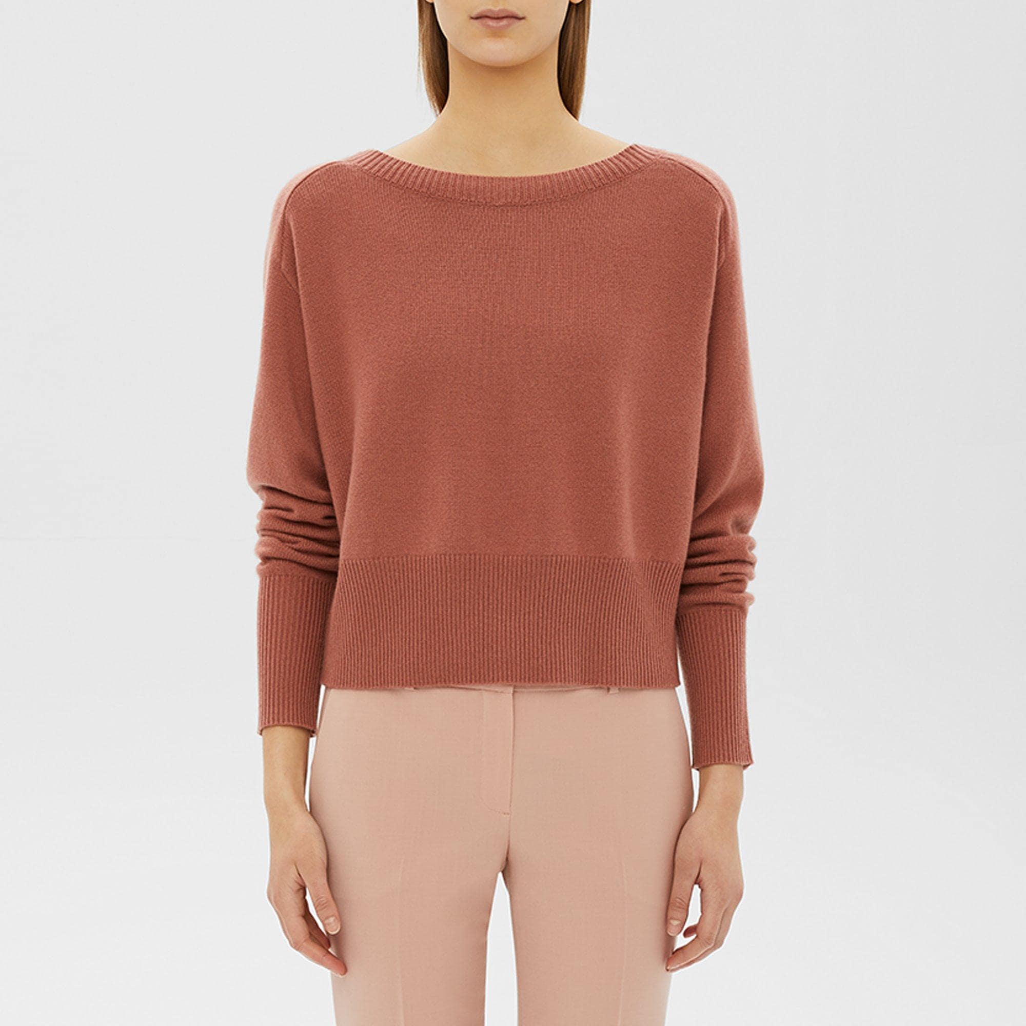 THEORY S Cashmere discount Jacquard Relaxed Boatneck SWEATER