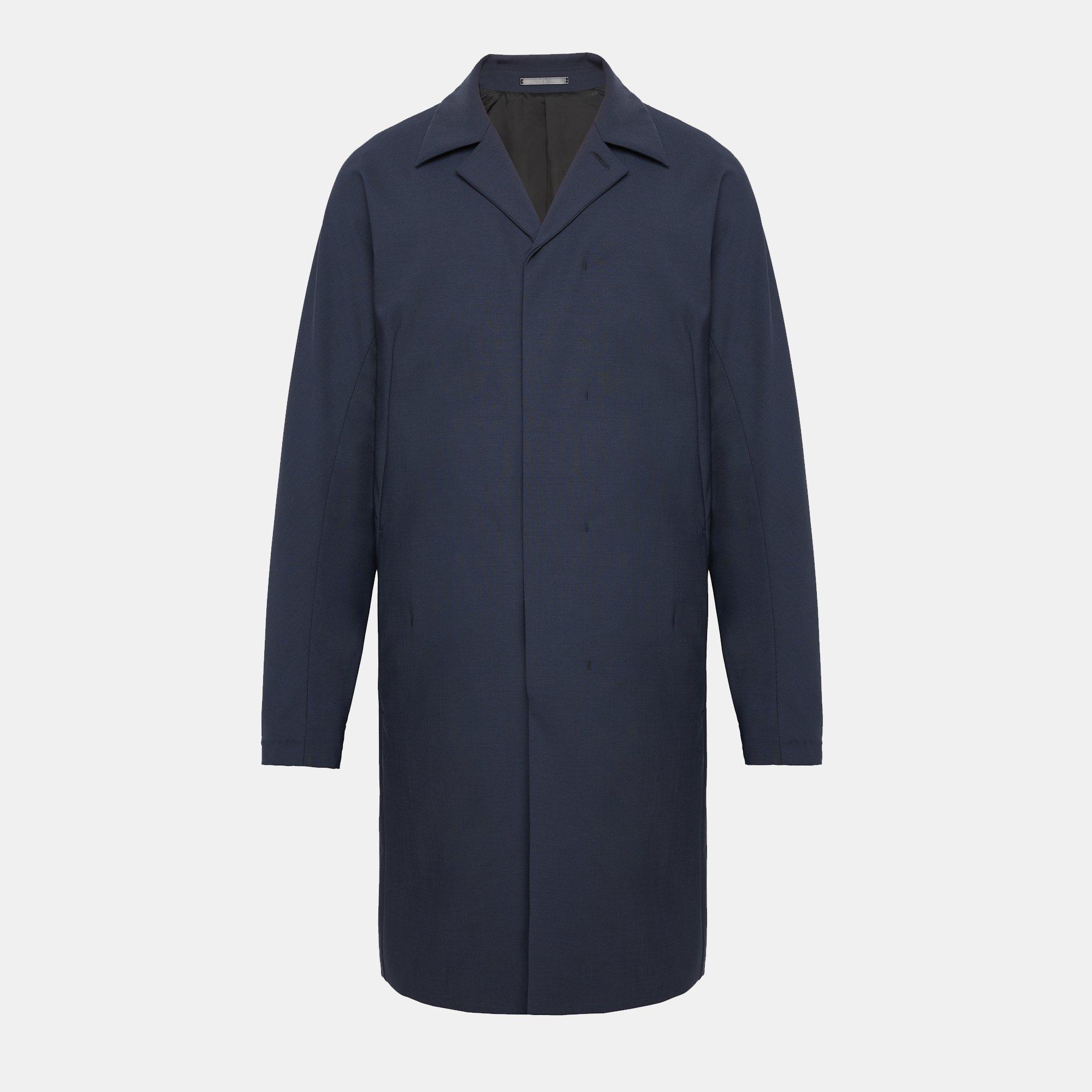 Stretch Wool Modern Balmacaan Coat | Theory