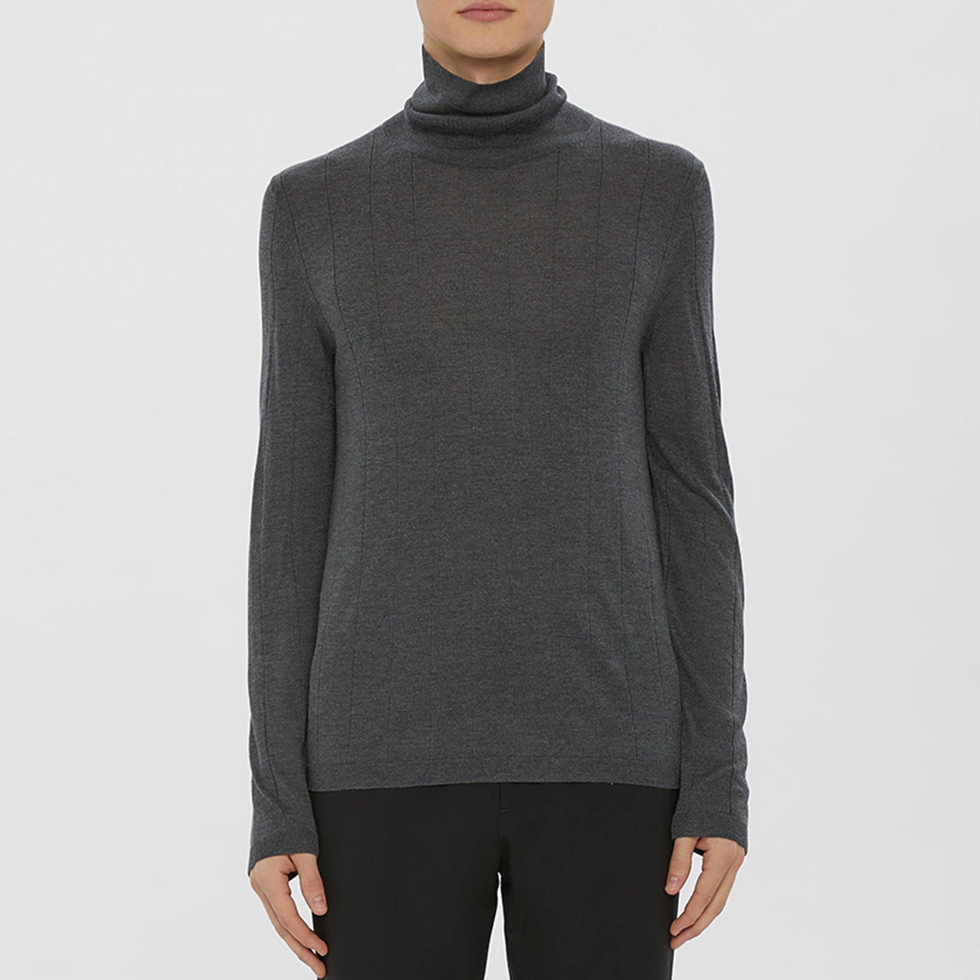 Silk-Cashmere Ribbed Turtleneck