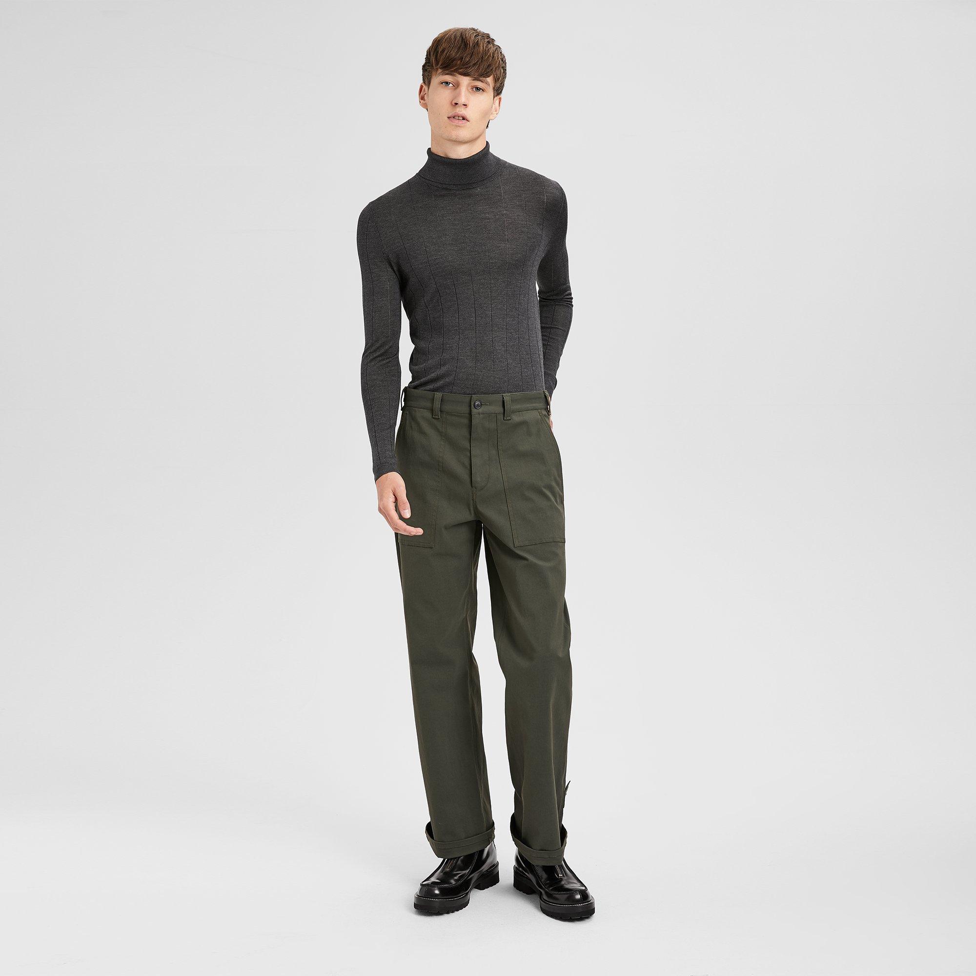 Silk-Cashmere Ribbed Turtleneck