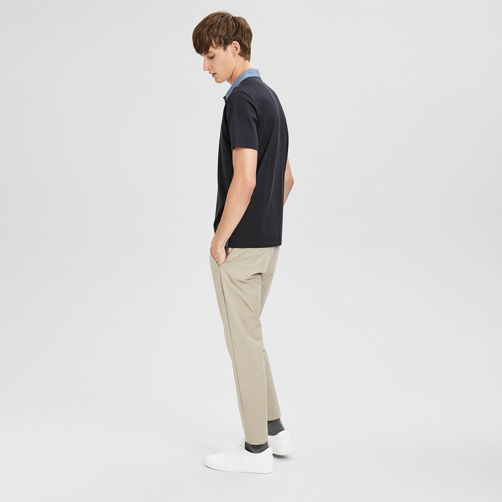 Contrast-Collar Polo