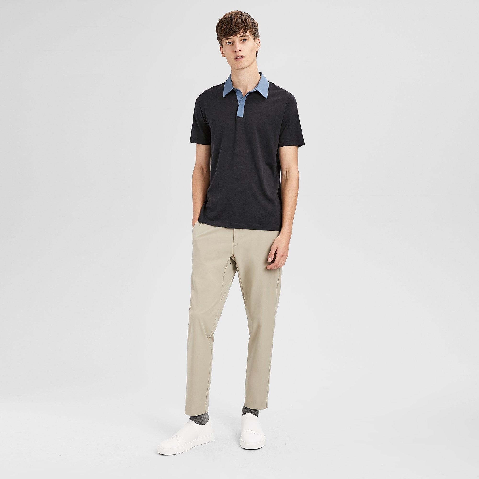 Contrast-Collar Polo