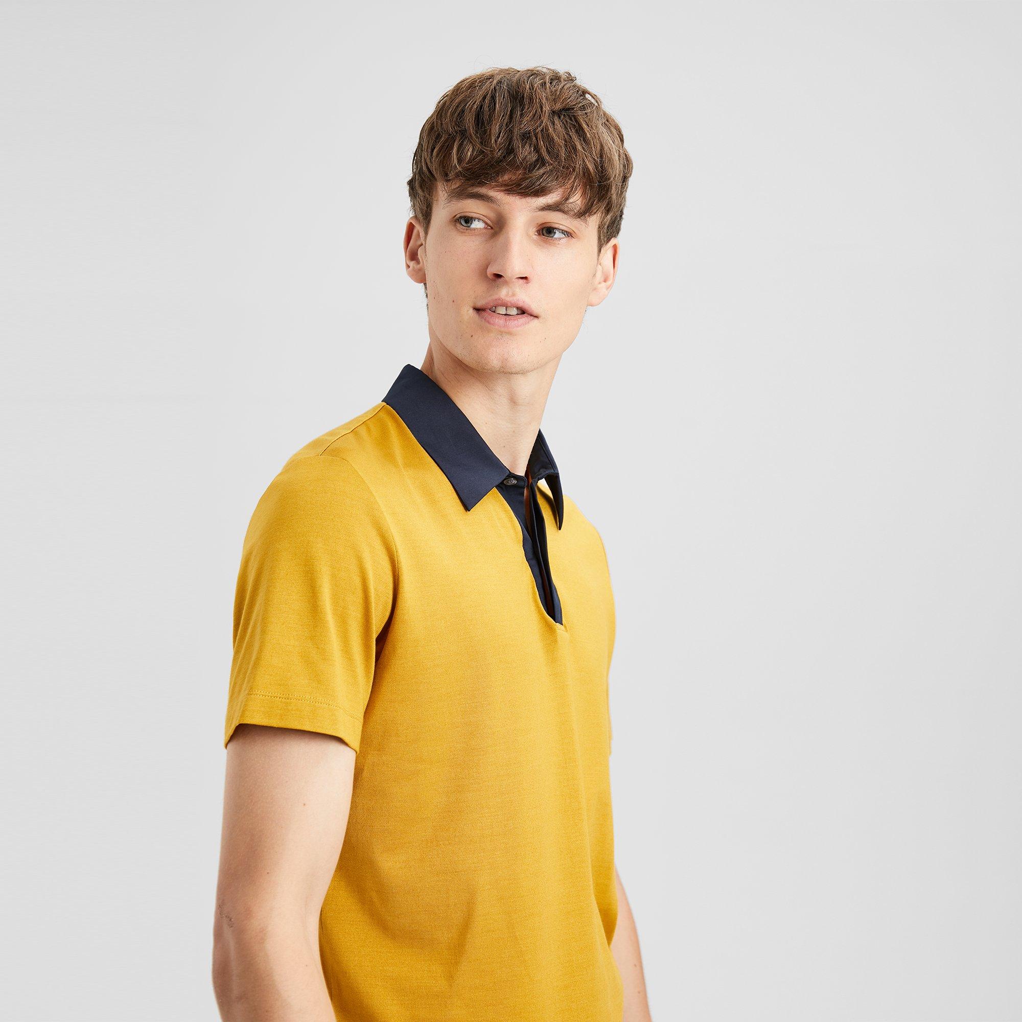 Contrast-Collar Polo