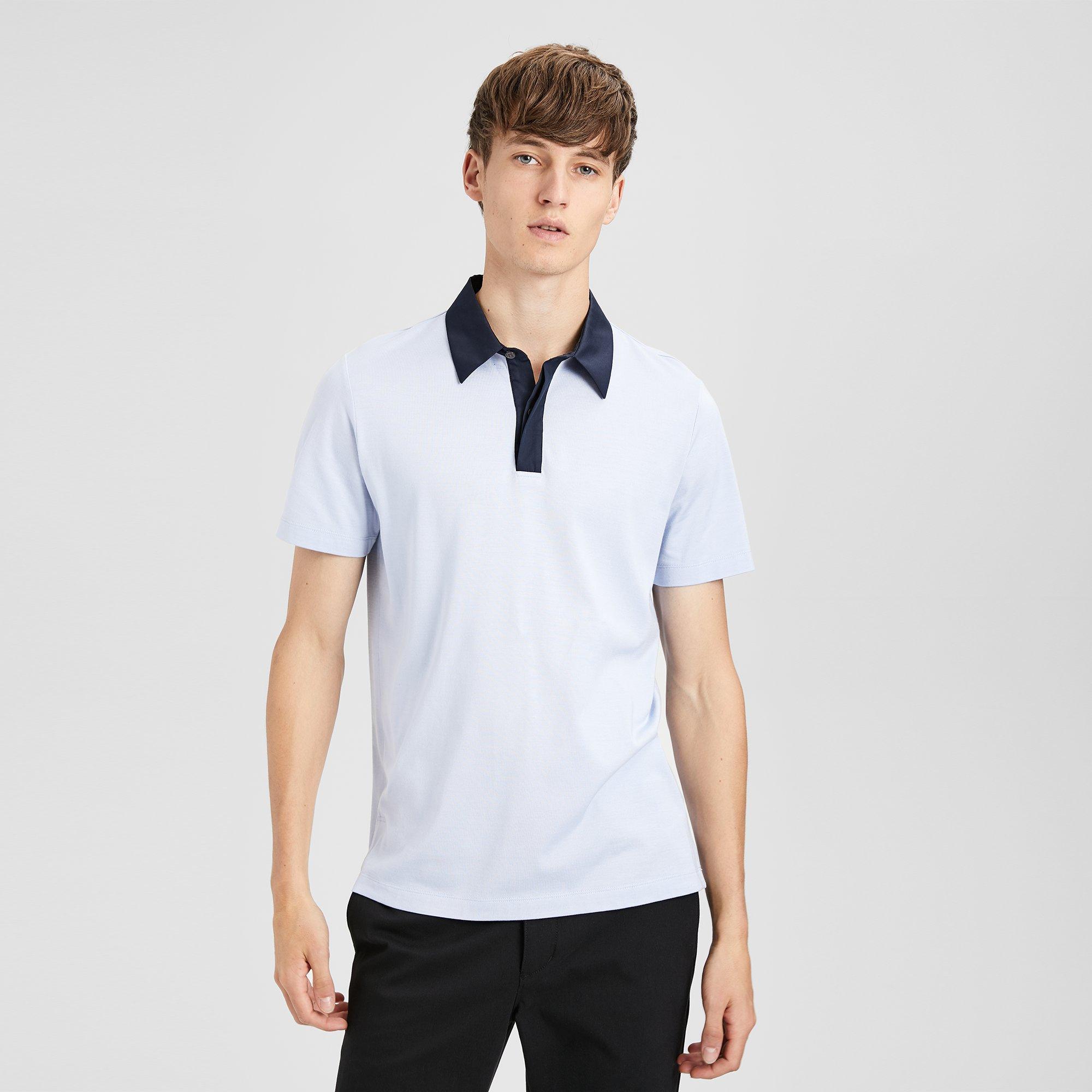 Contrast-Collar Polo