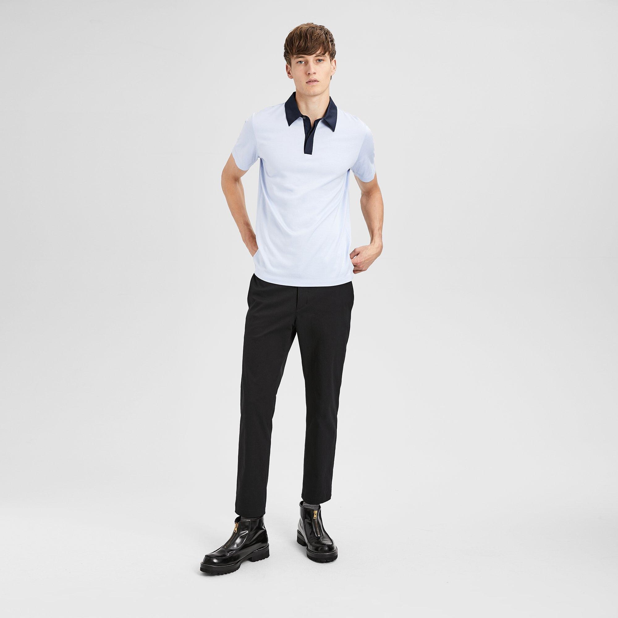 Contrast-Collar Polo