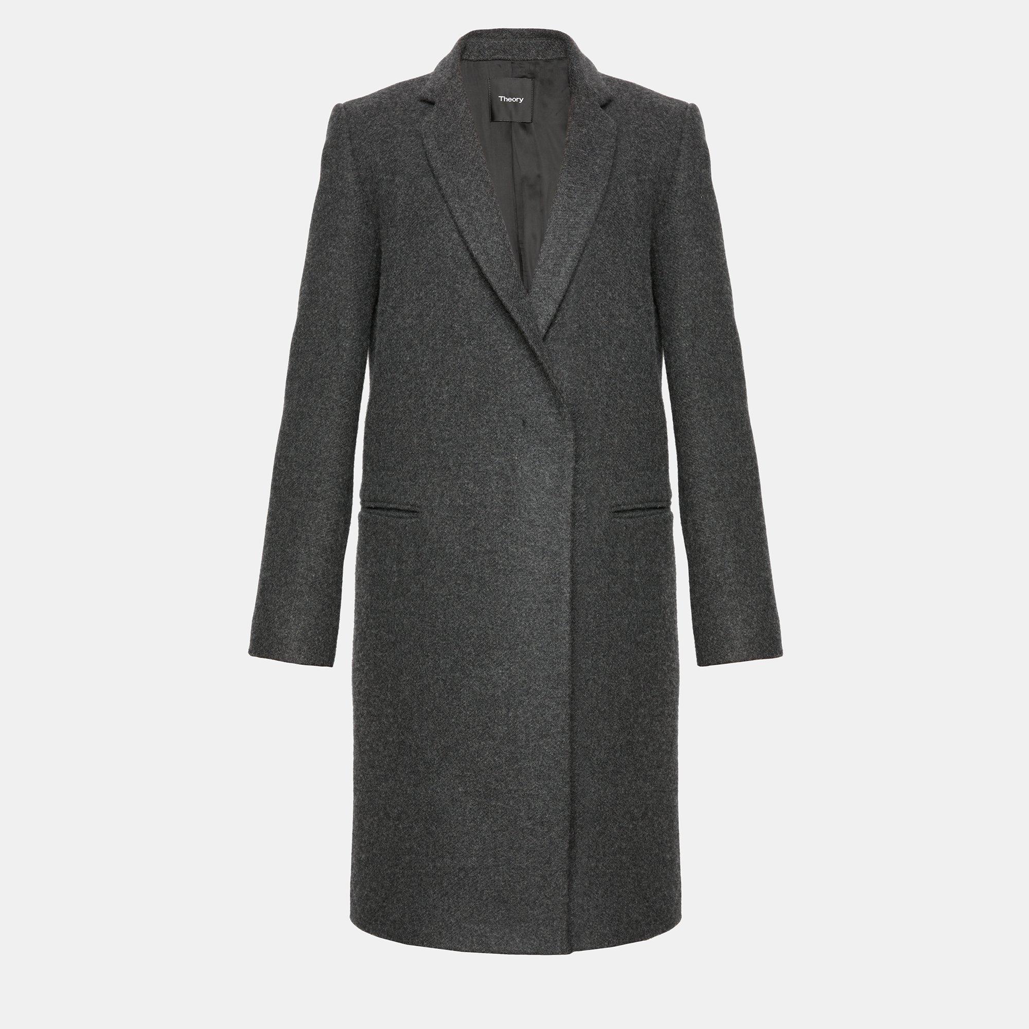 jigsaw charcoal wool blend city coat