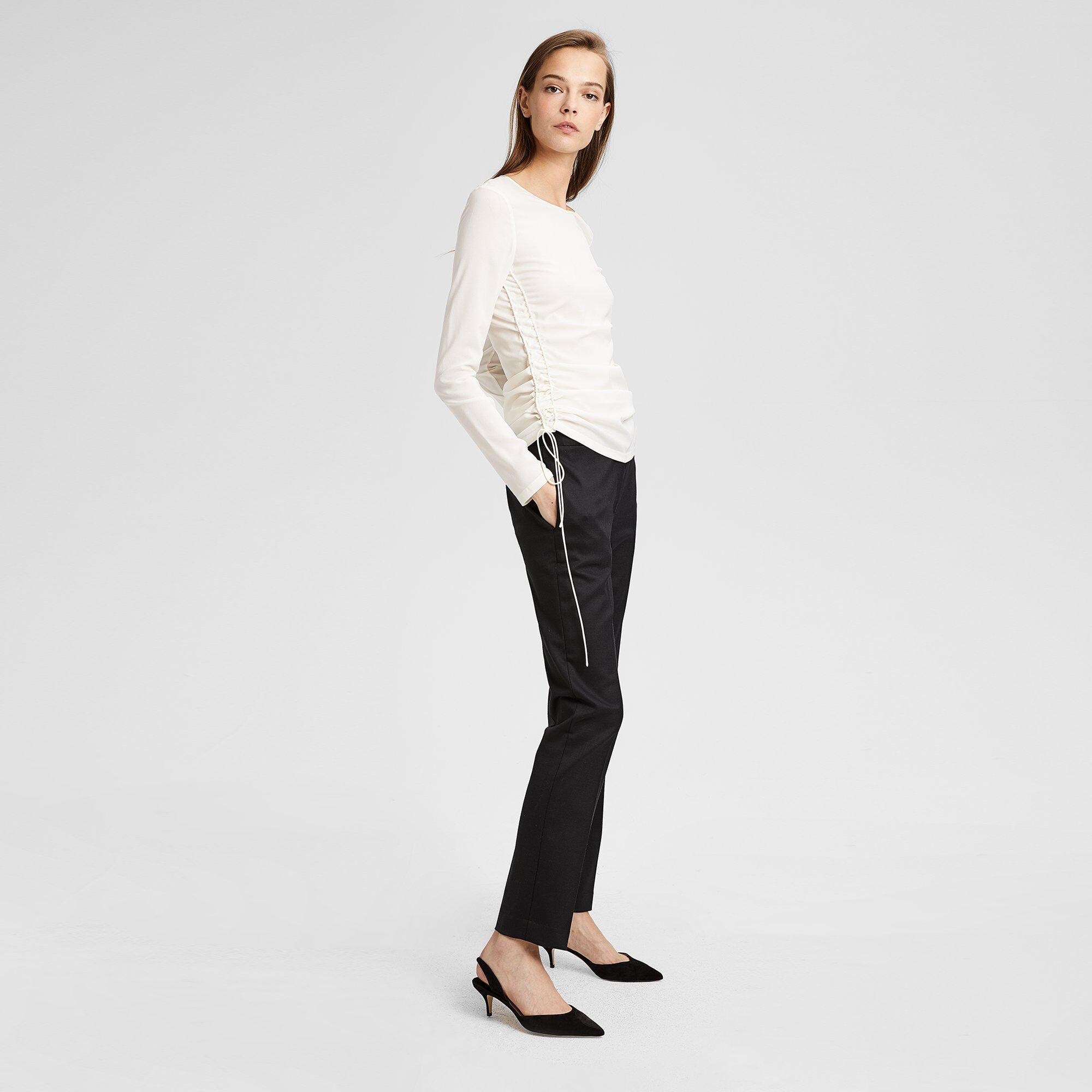 Ruched Long-Sleeve Top