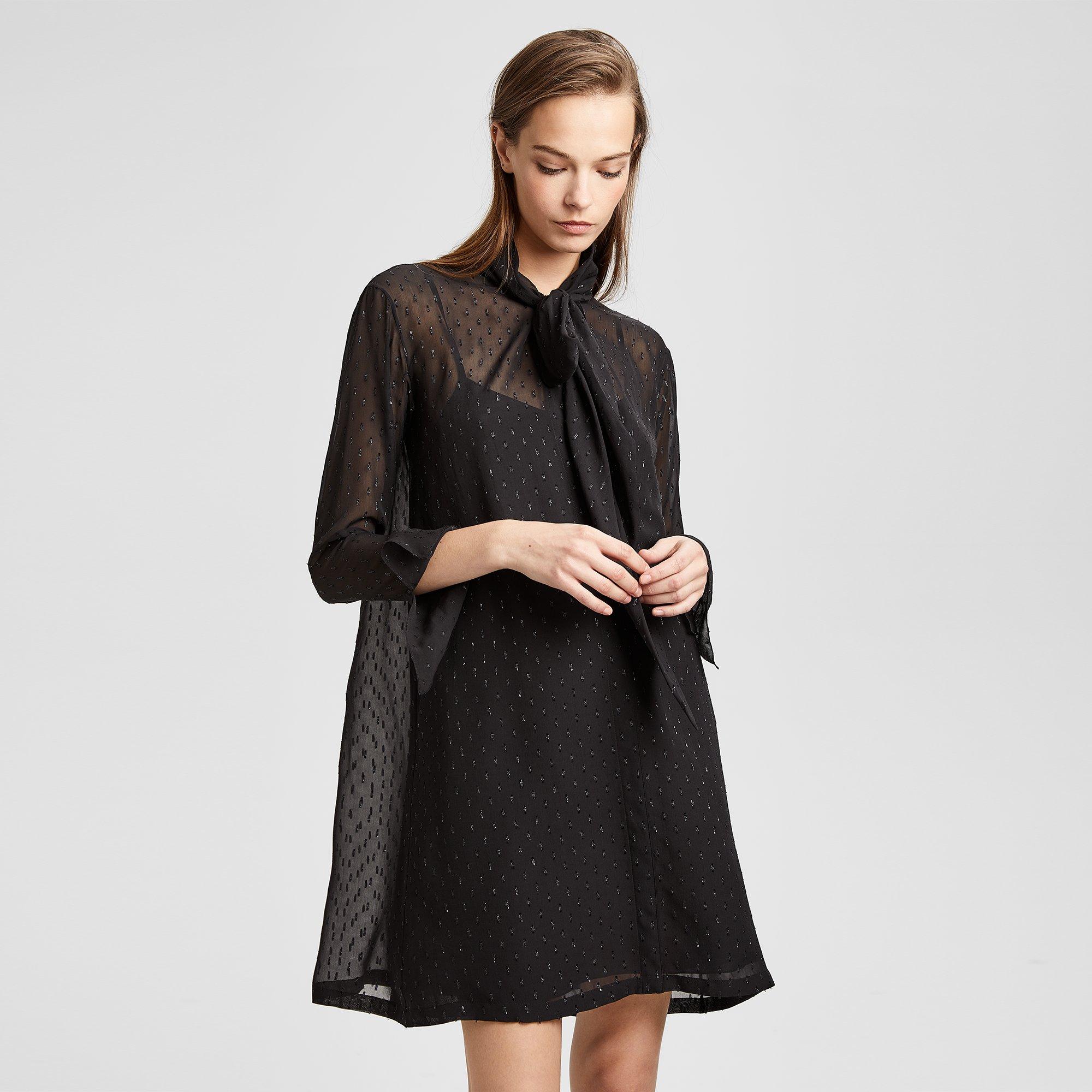 Metallic Silk Scarf Dress