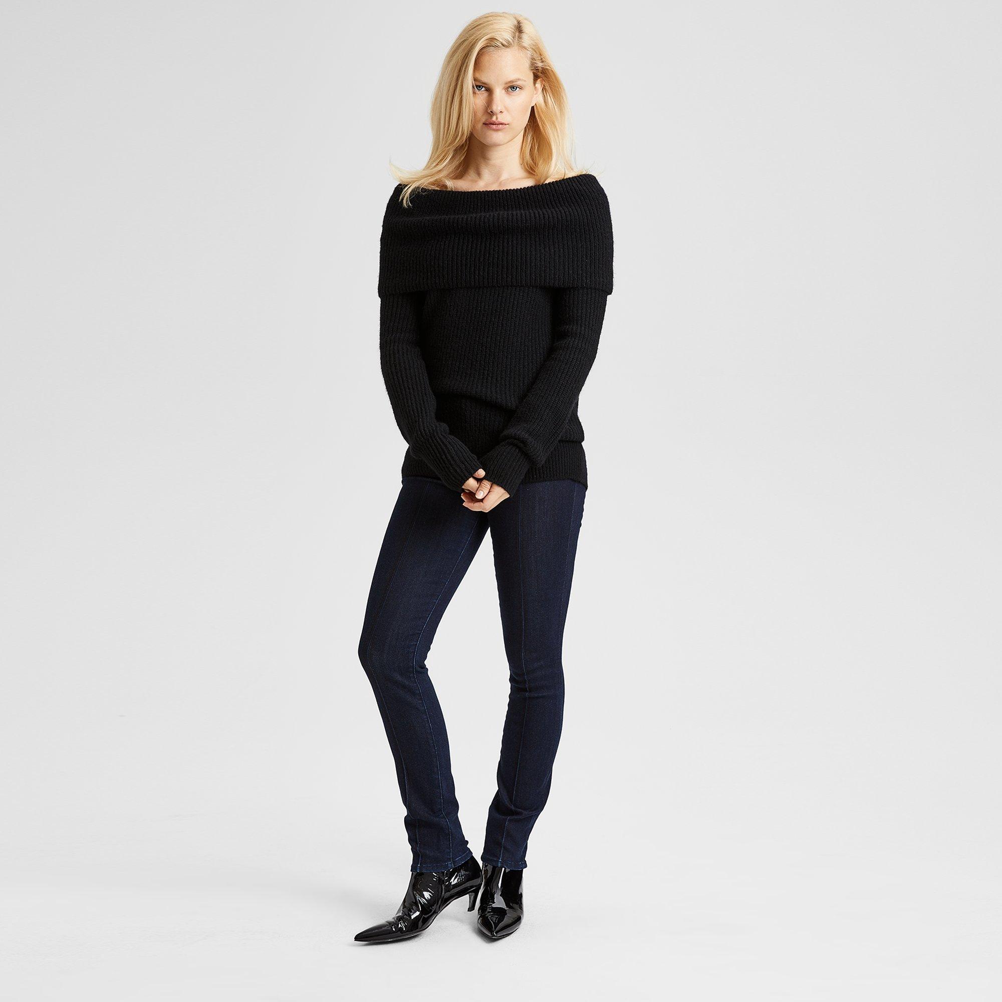 Off-The-Shoulder Foldover Sweater
