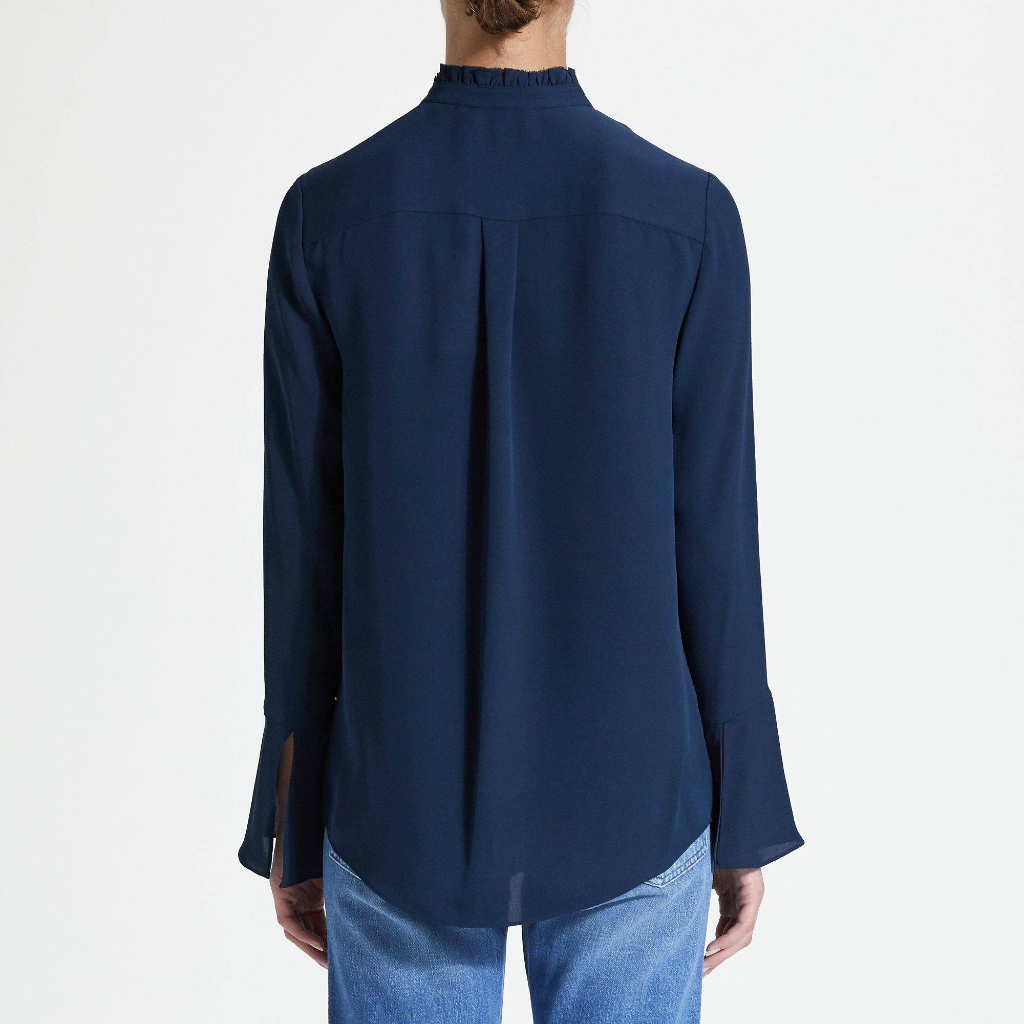 Silk Ruffled Neck Blouse
