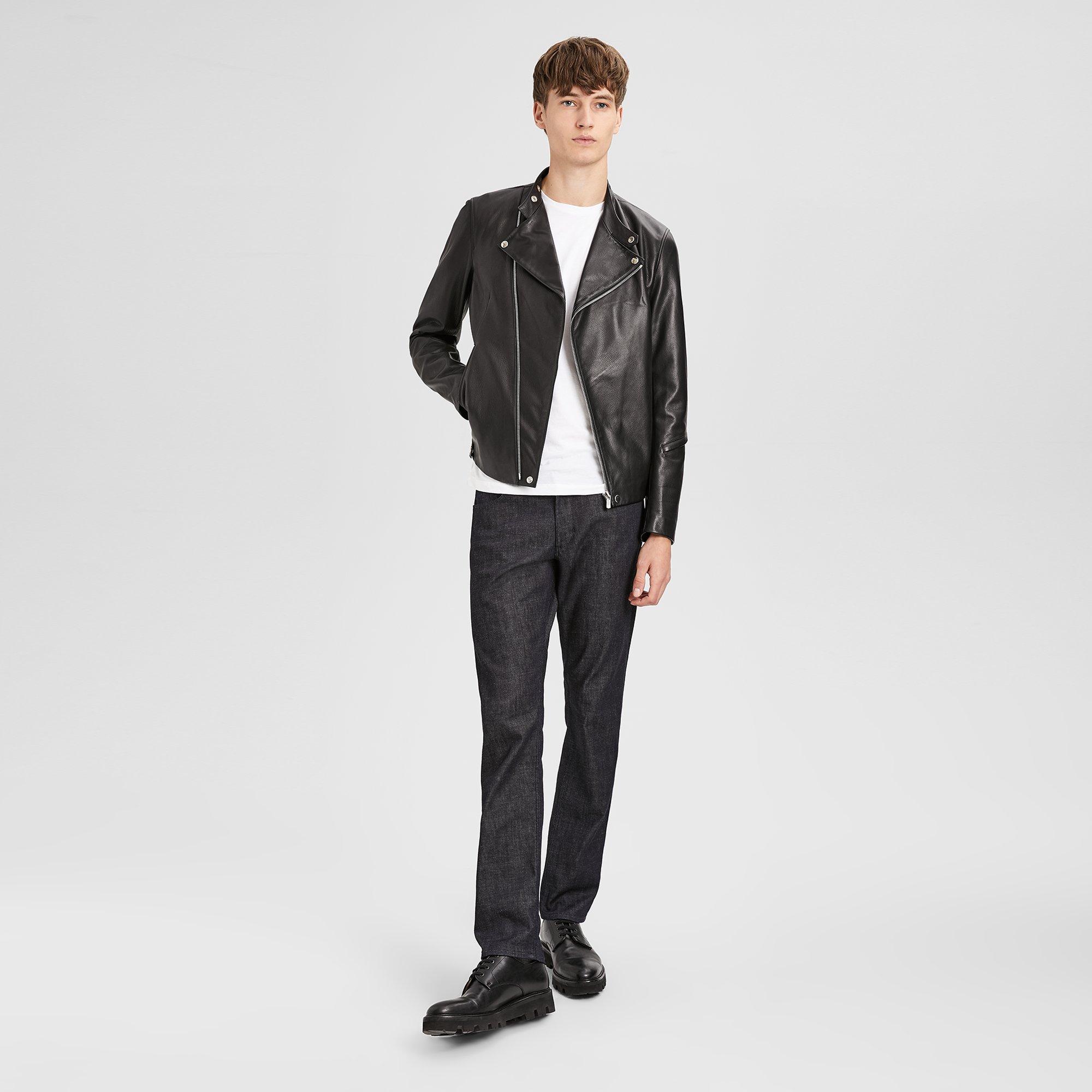 Theory Official Site | Banded DB Leather Jacket