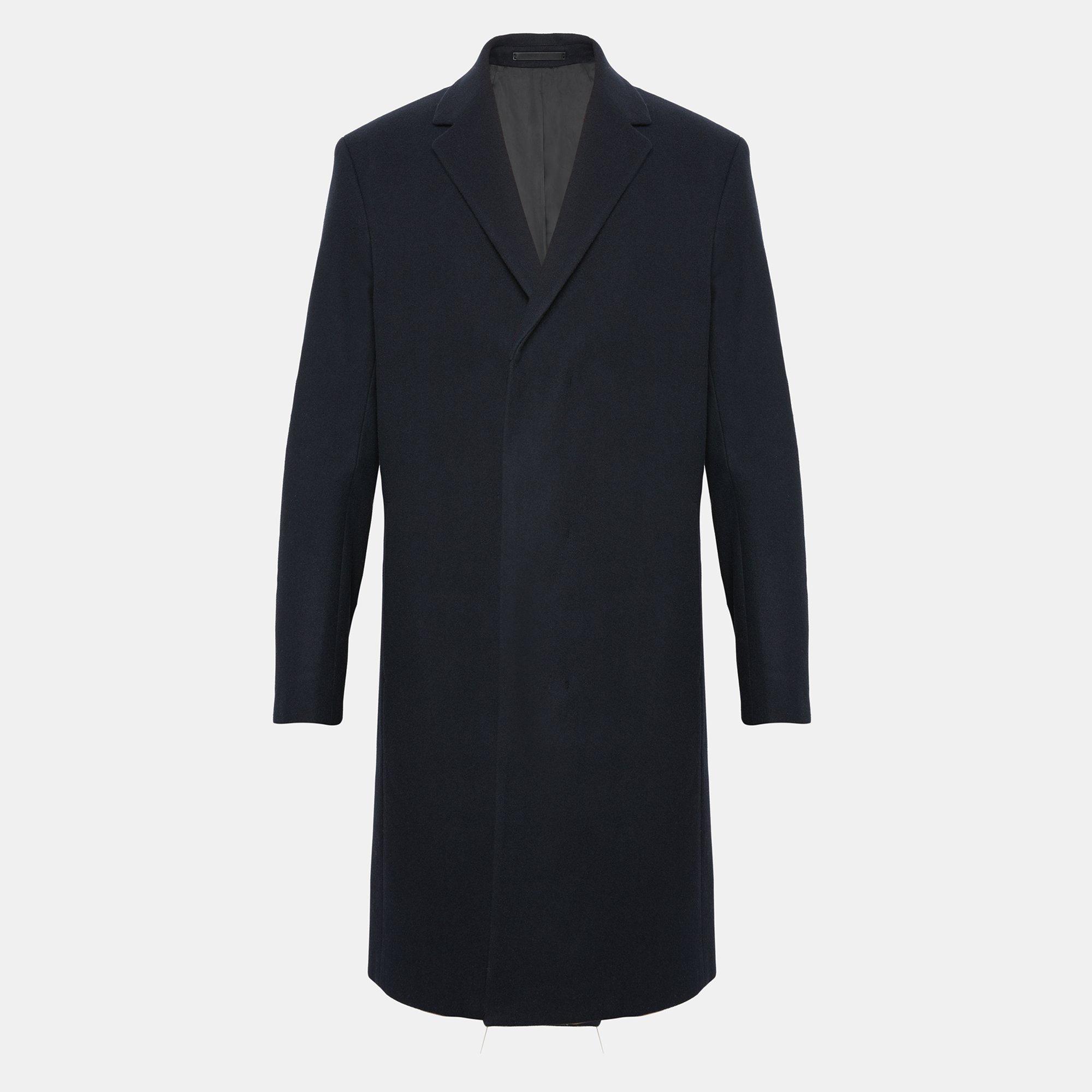 Wool Striped Tailored Top Coat