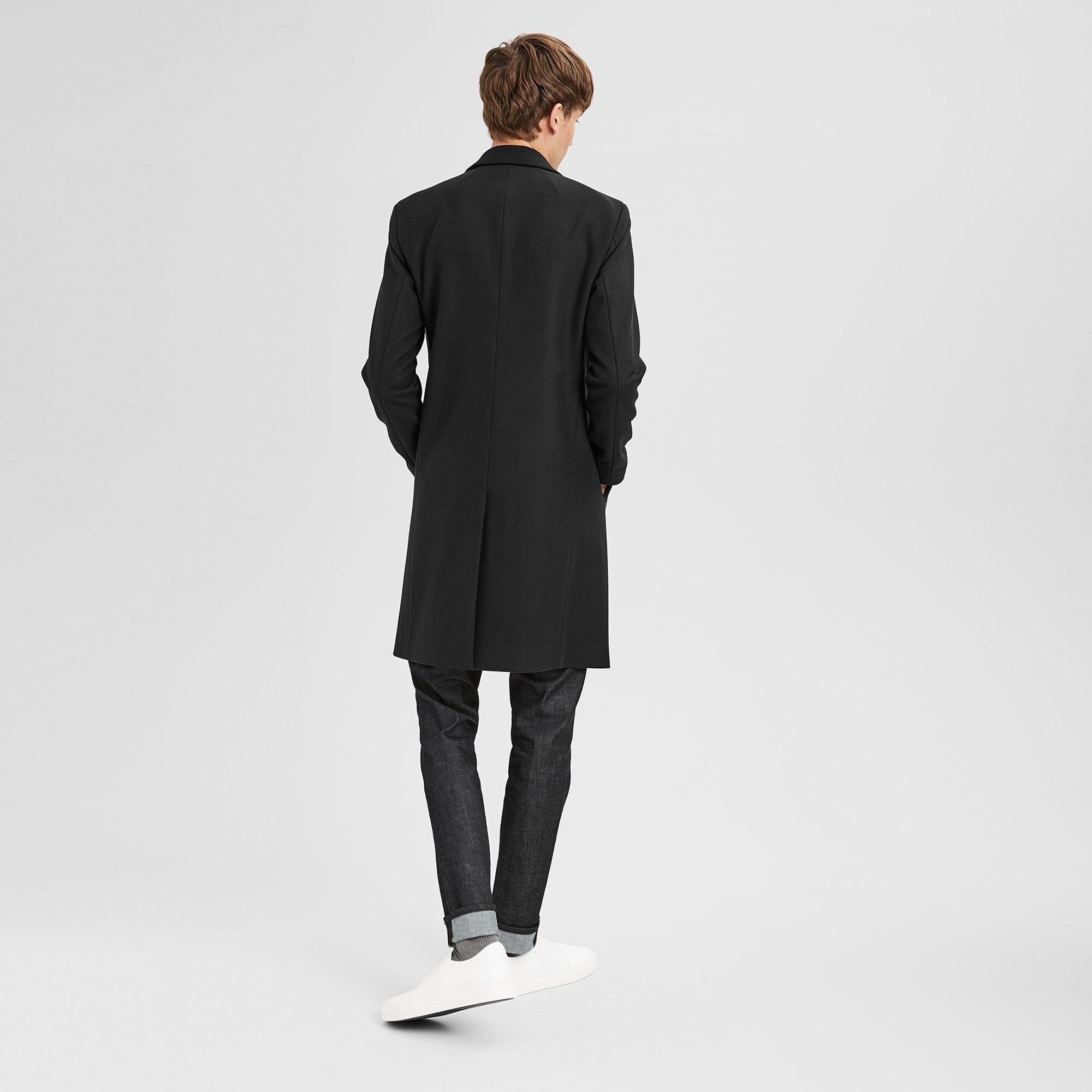 Theory Official Site | Wool Melton Tailored Top Coat