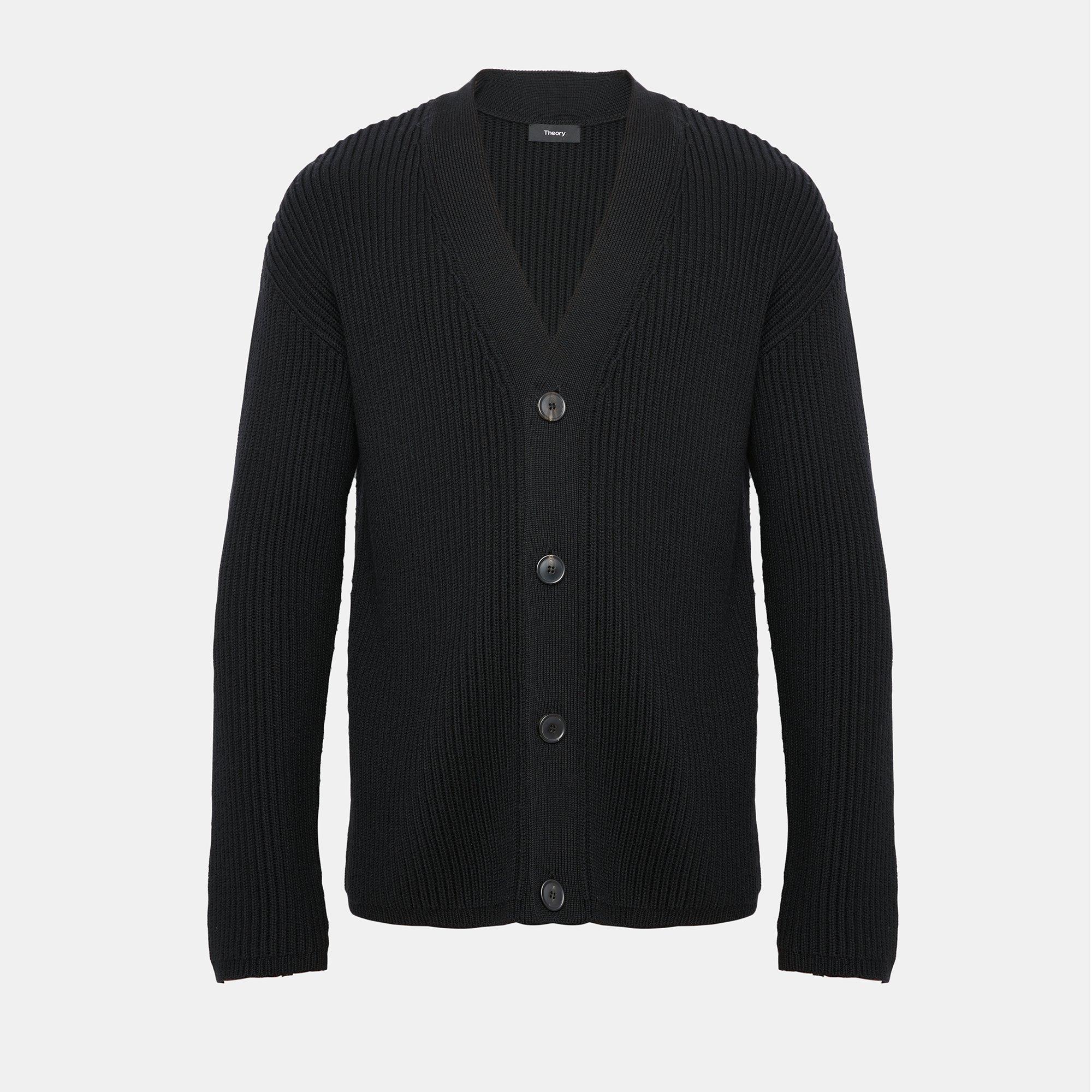 Wool Ribbed Cardigan