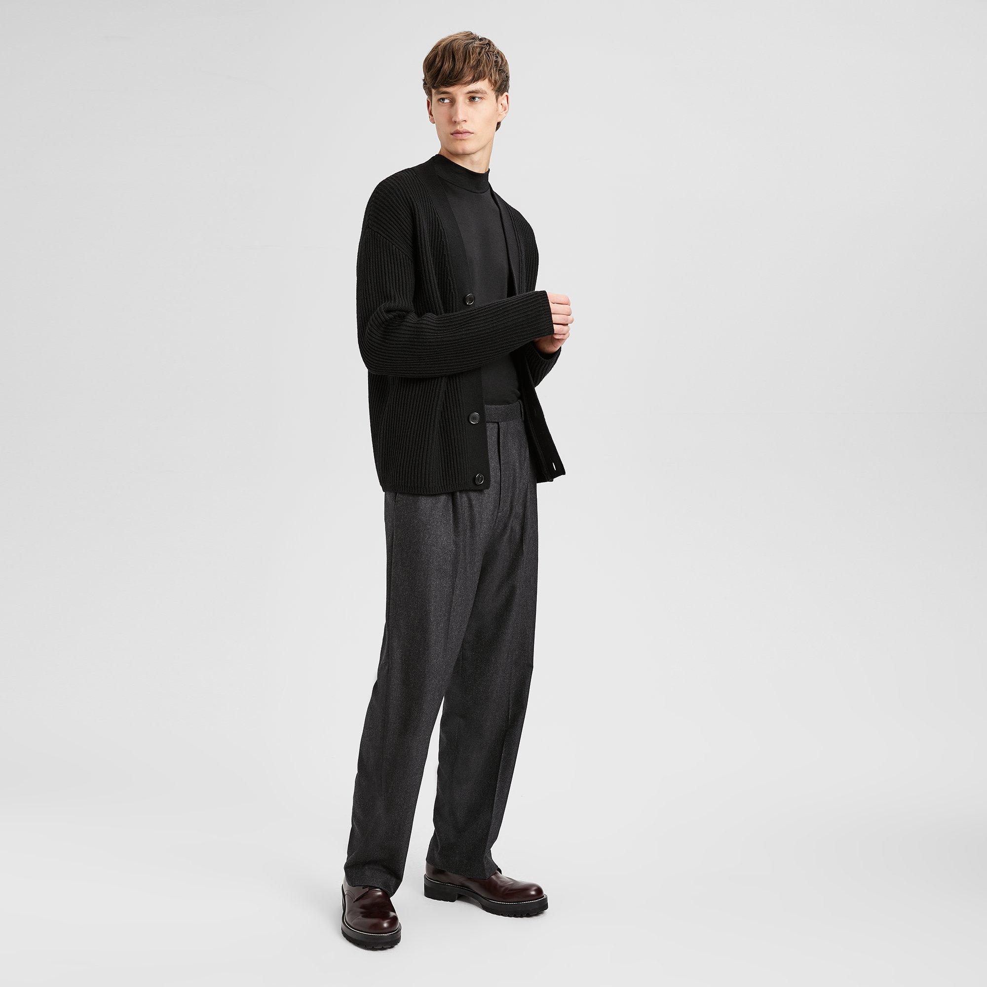 Wool Ribbed Cardigan