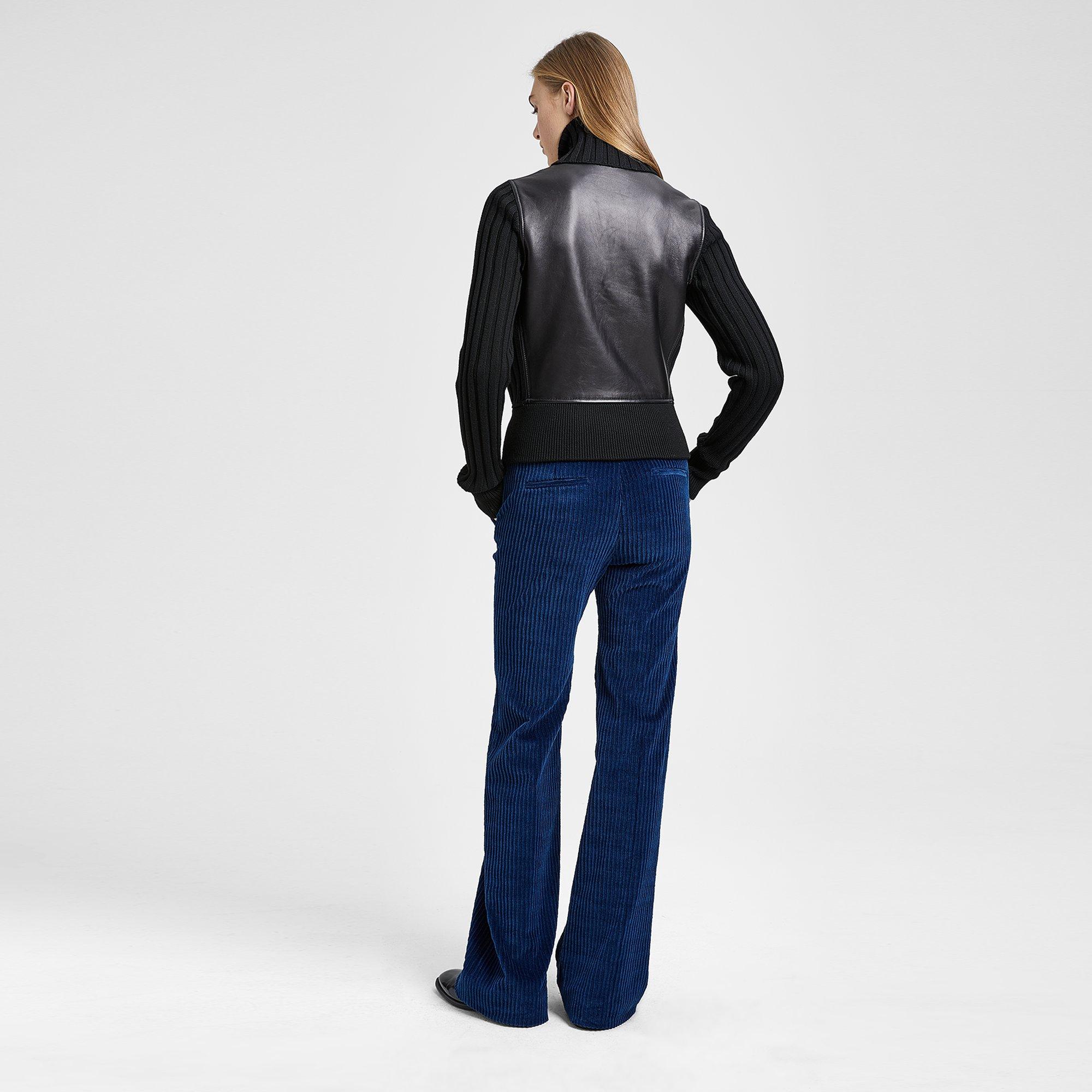 Leather Ribbed Jacket