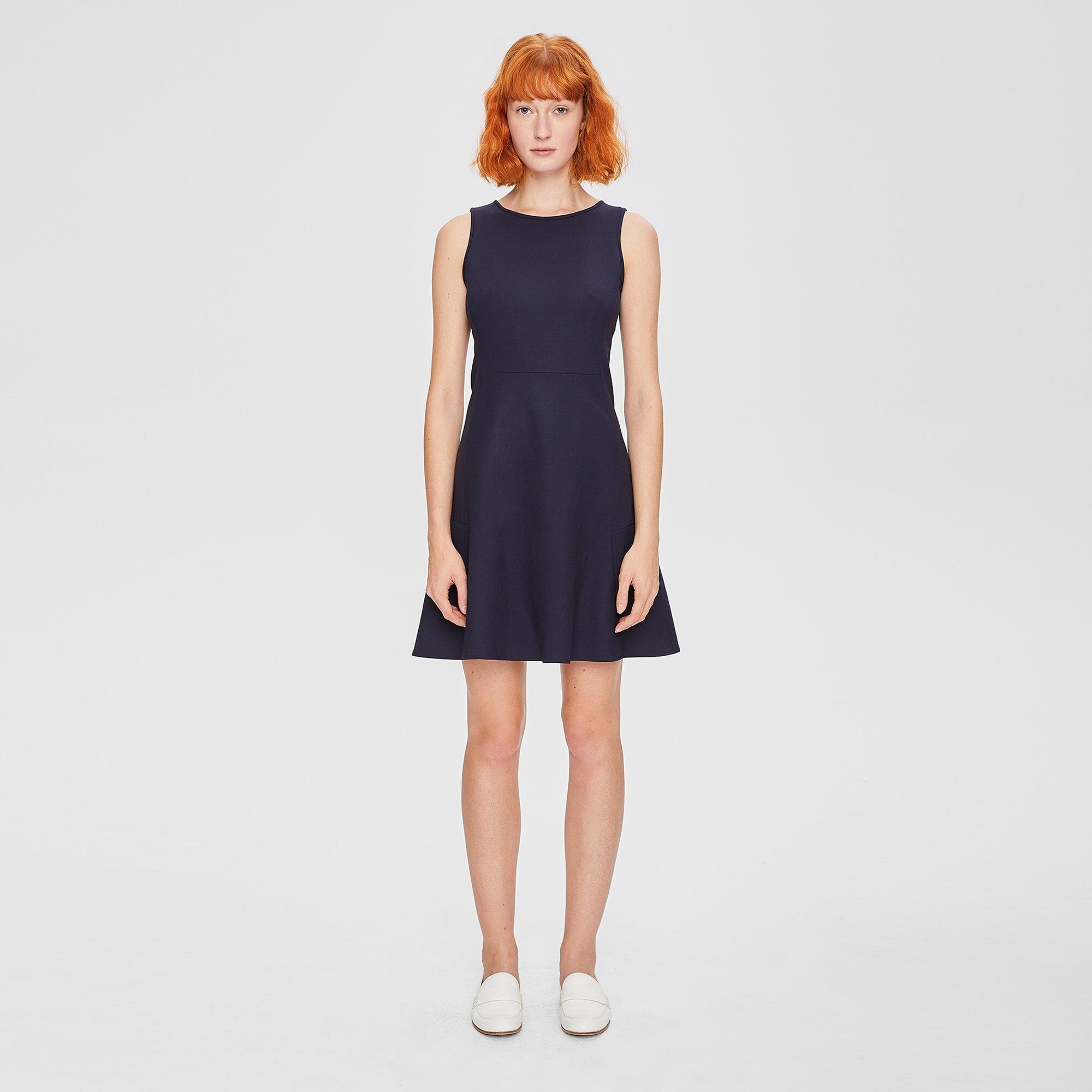 Stretch Wool Flared Dress