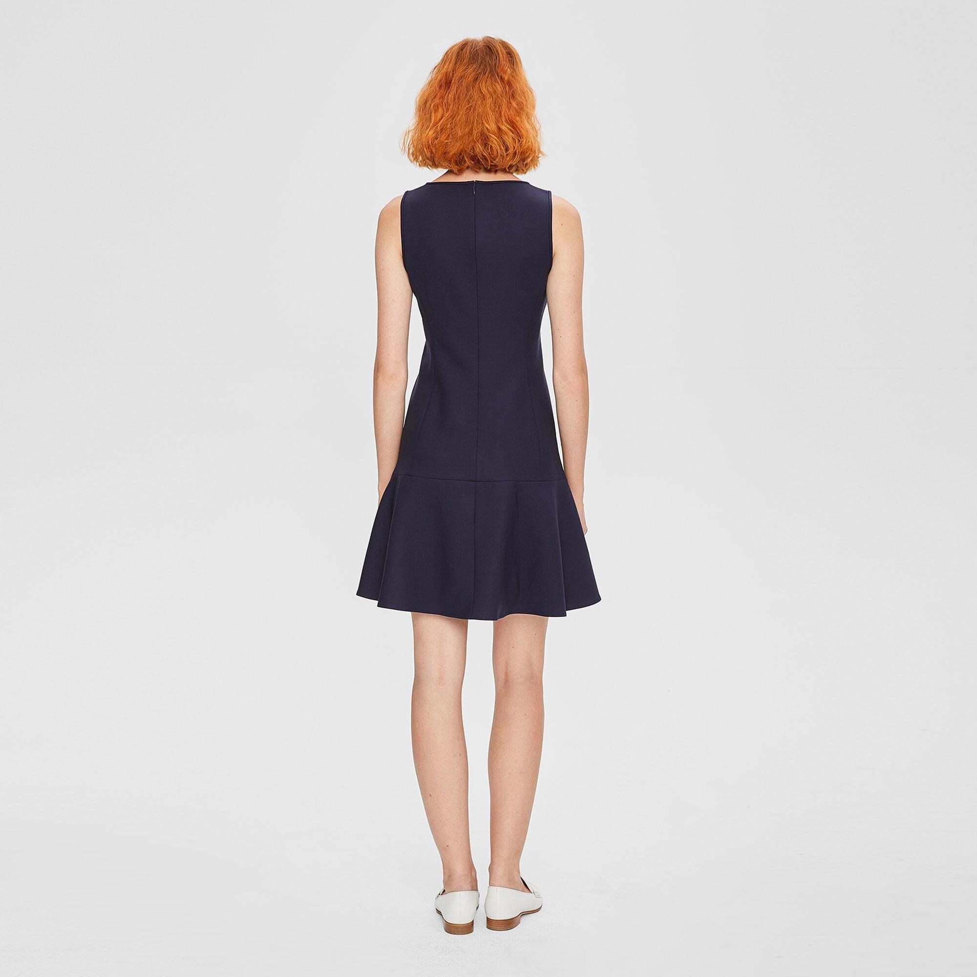 Stretch Wool Flared Dress