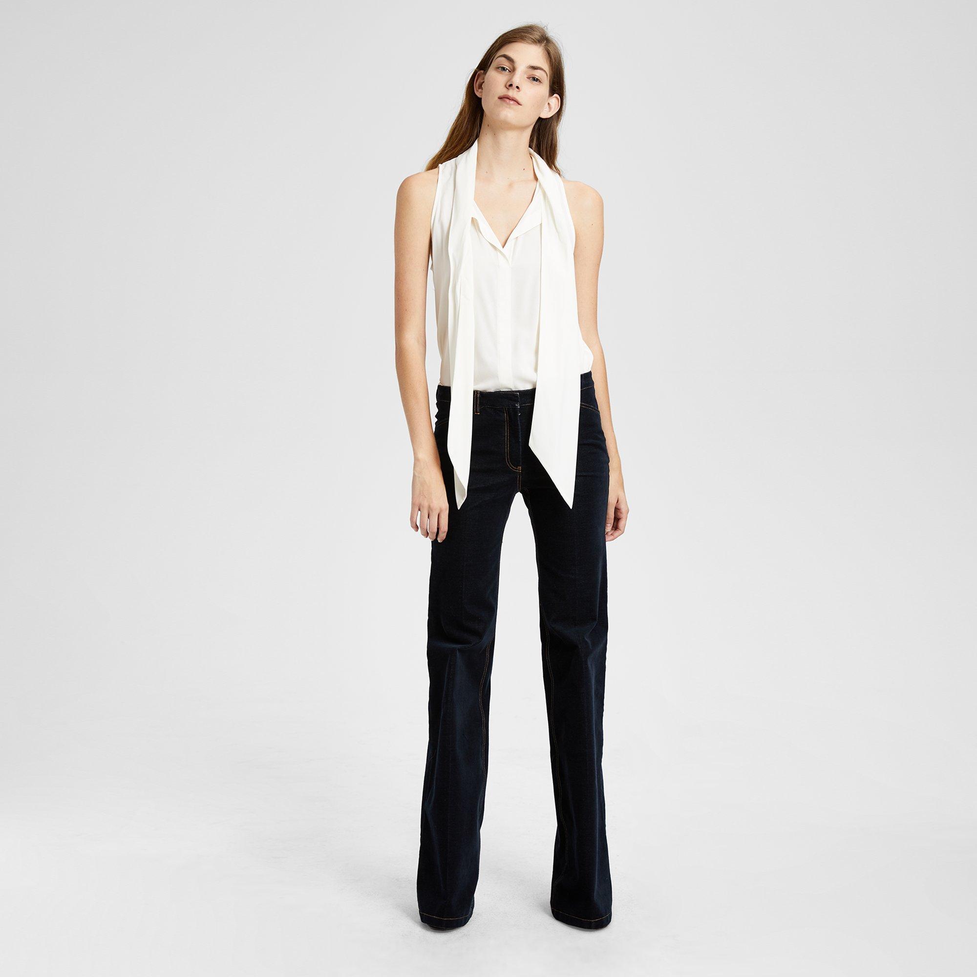 Stretch Crepe Scarf Halter Top