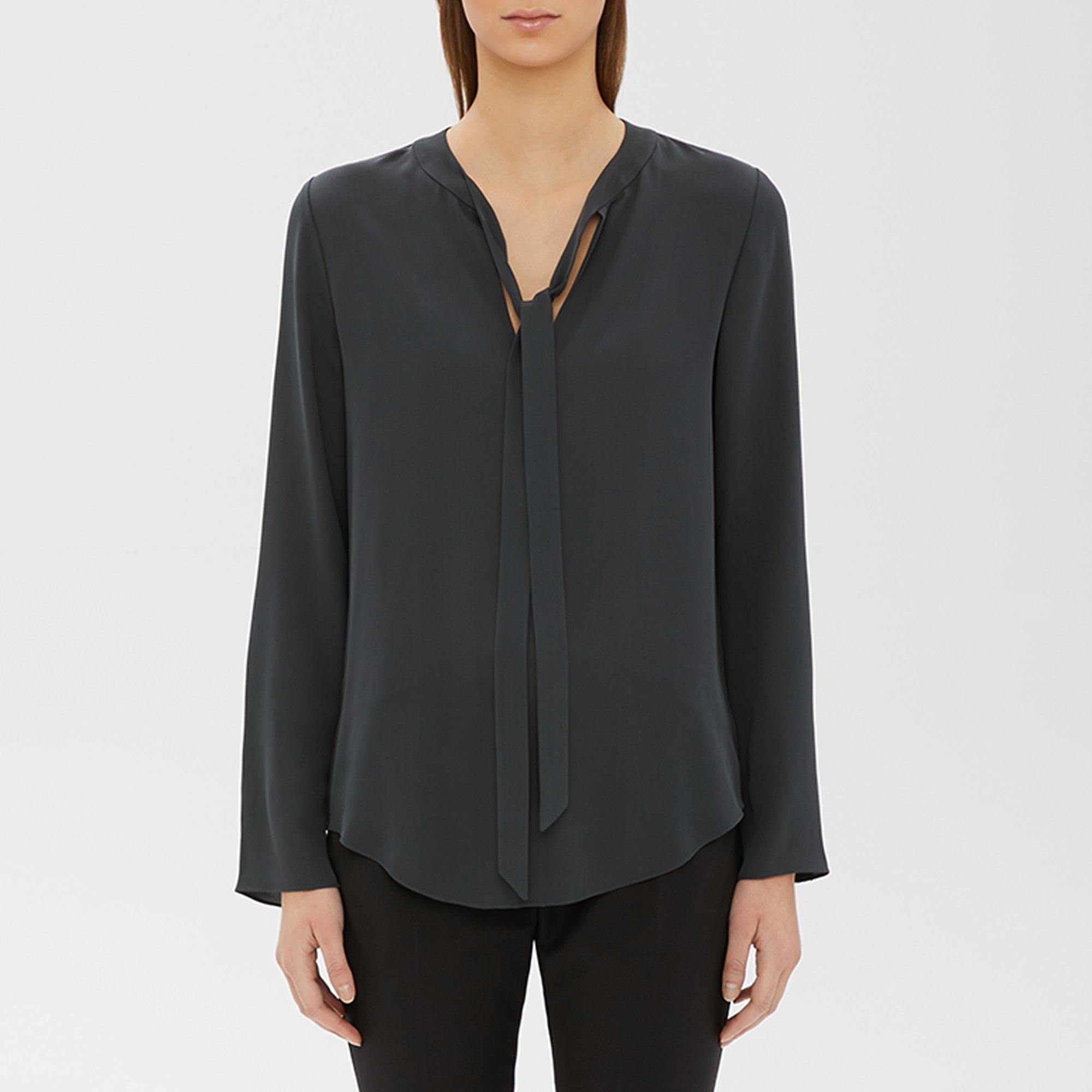 Silk Tie-Front Top