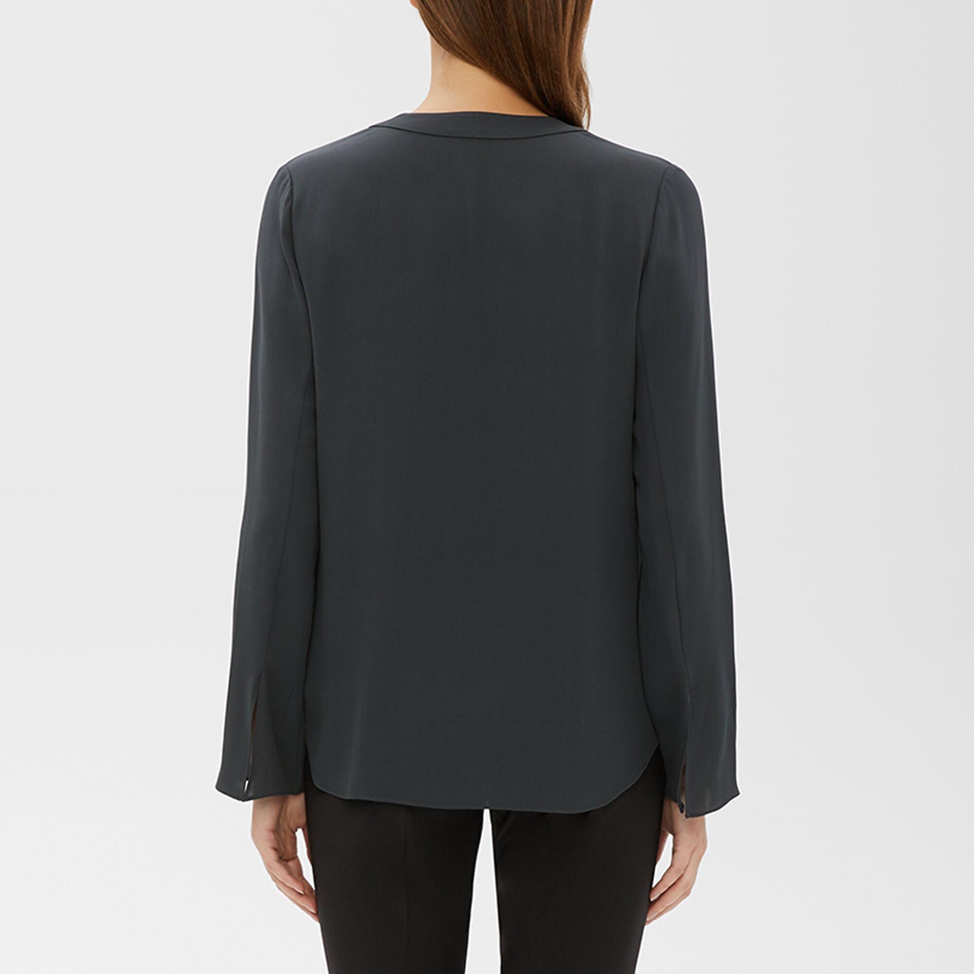 Silk Tie-Front Top