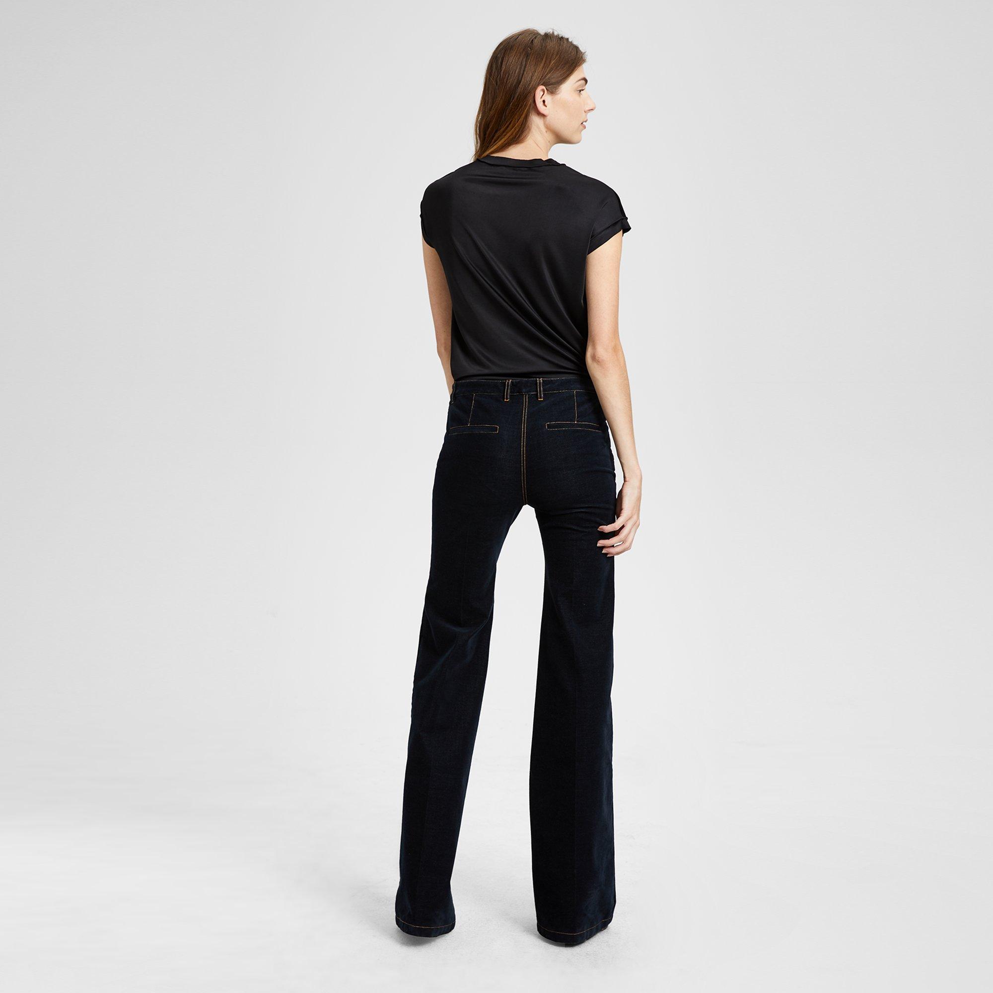 Velvet Denim Flare Pant
