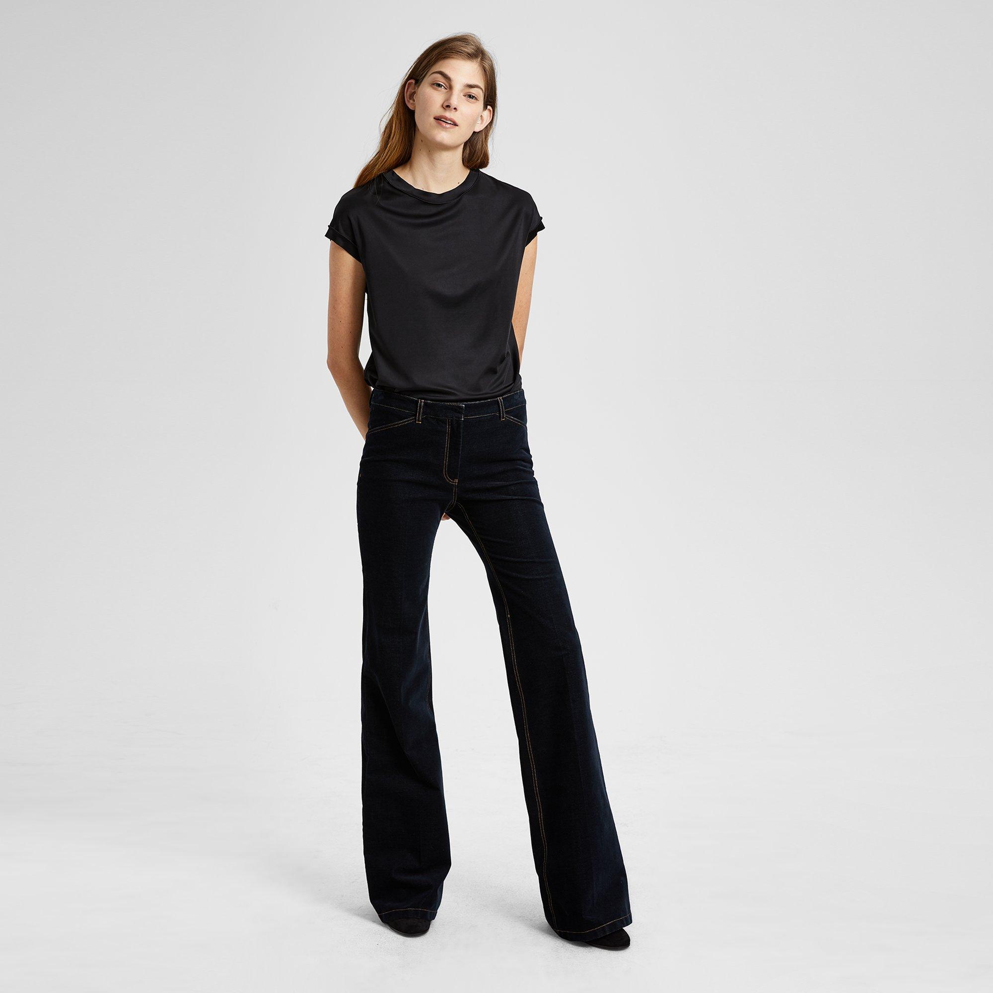 Velvet Denim Flare Pant