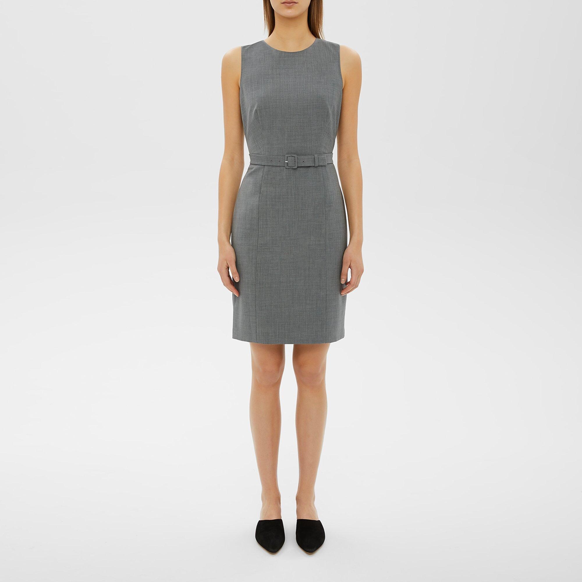 Wool Belted Shift Dress