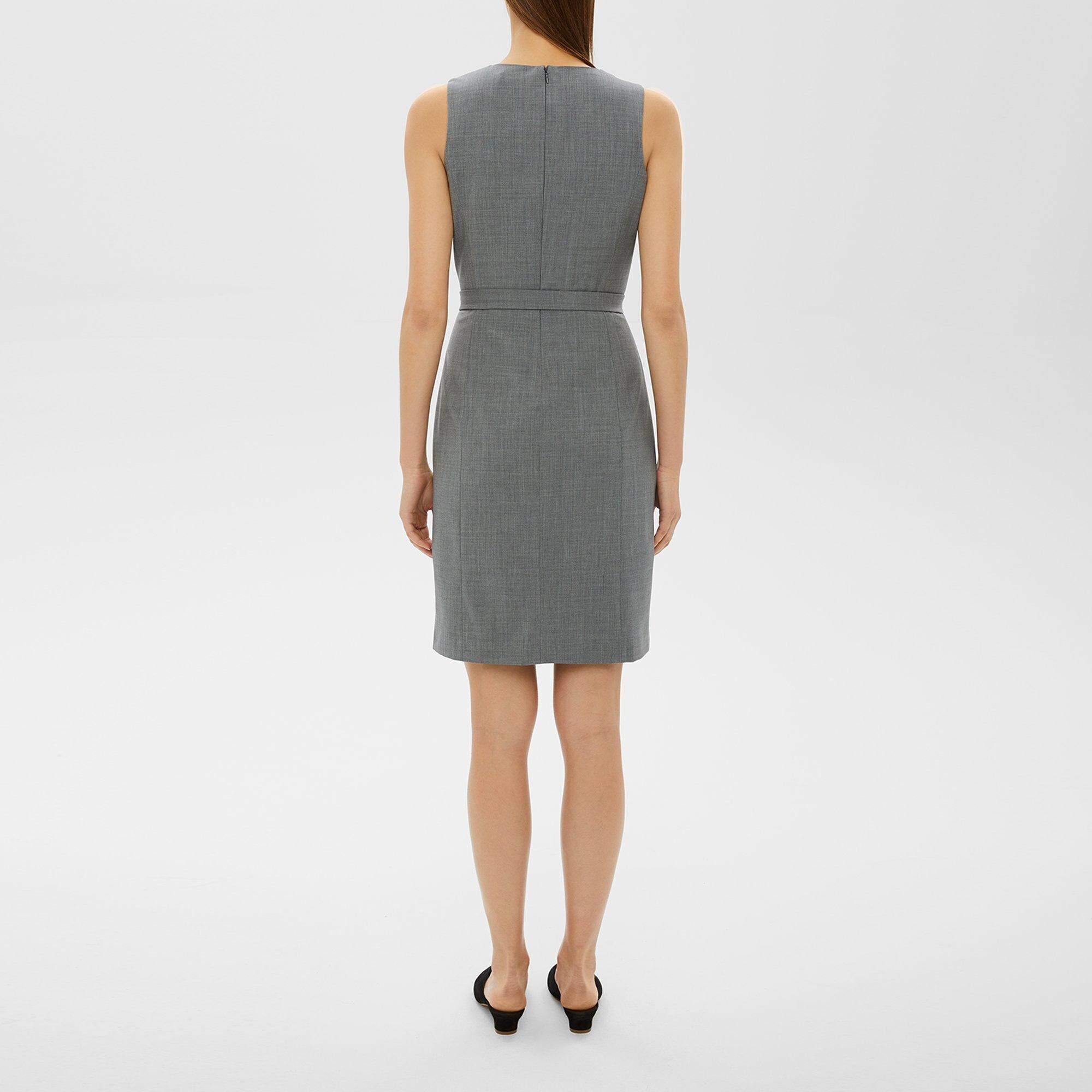Wool Belted Shift Dress