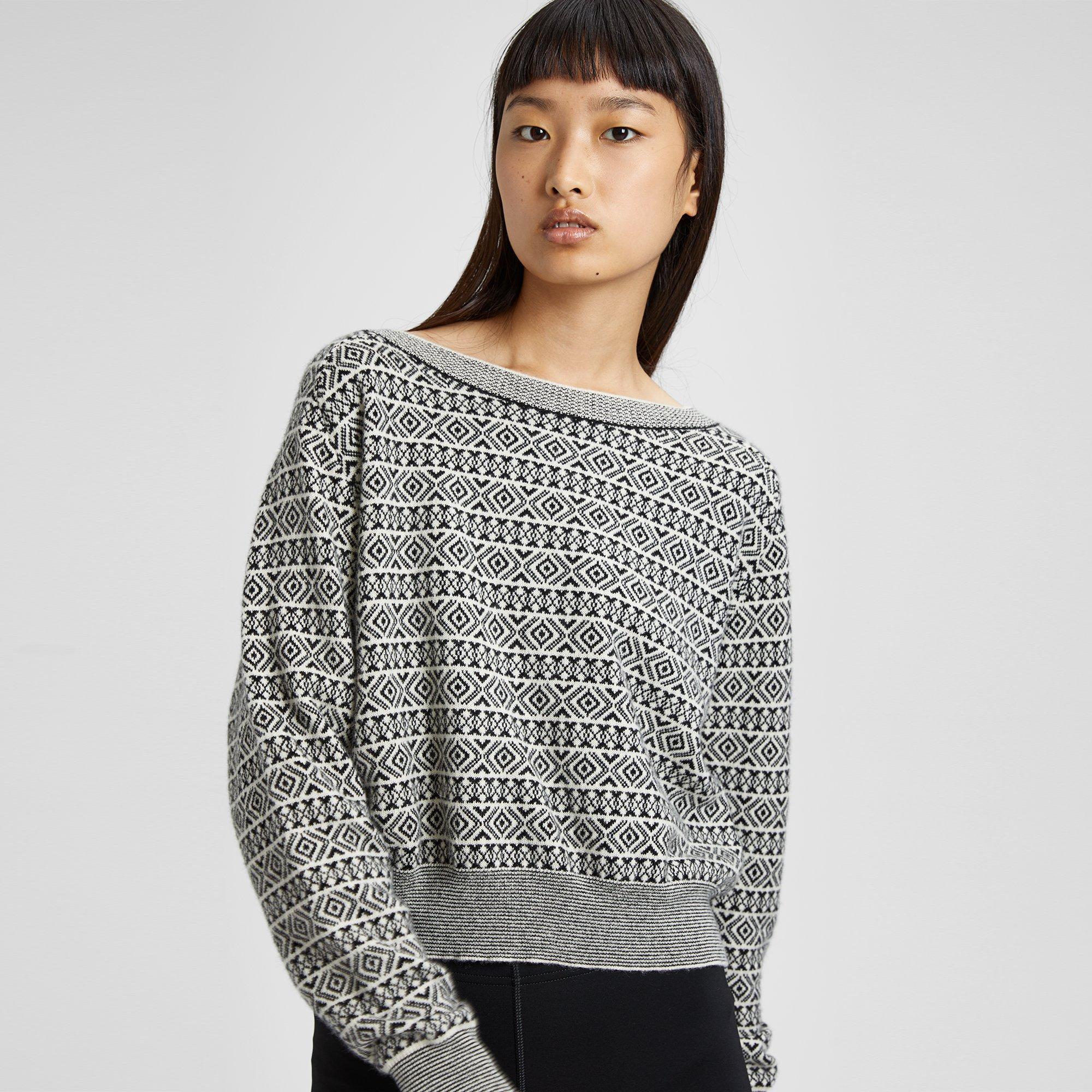 Shops Theory Joan Royal Smoke Cashmere Boatneck Sweater