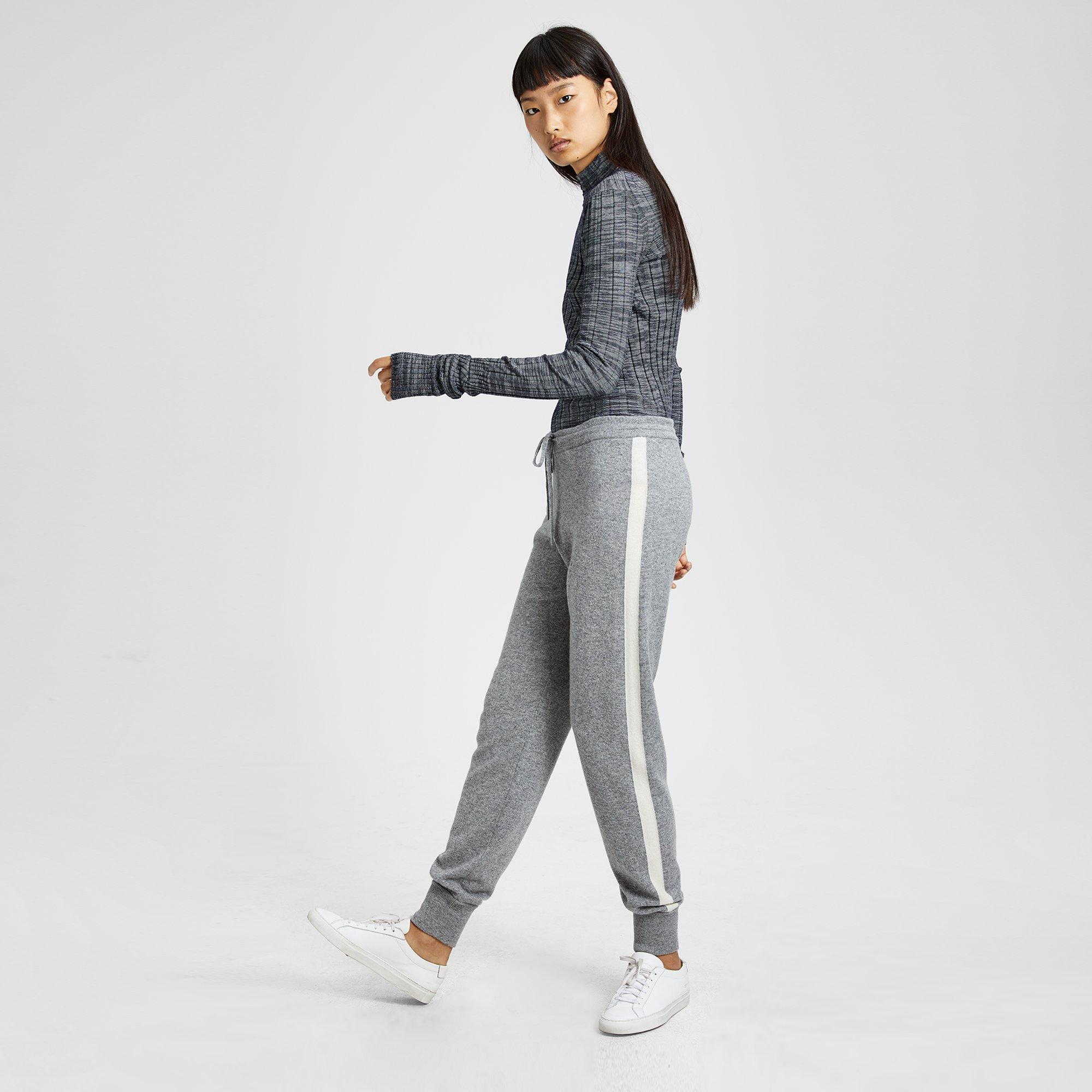 Theory Official Site  Cashmere Athletic Striped Lounge Pant