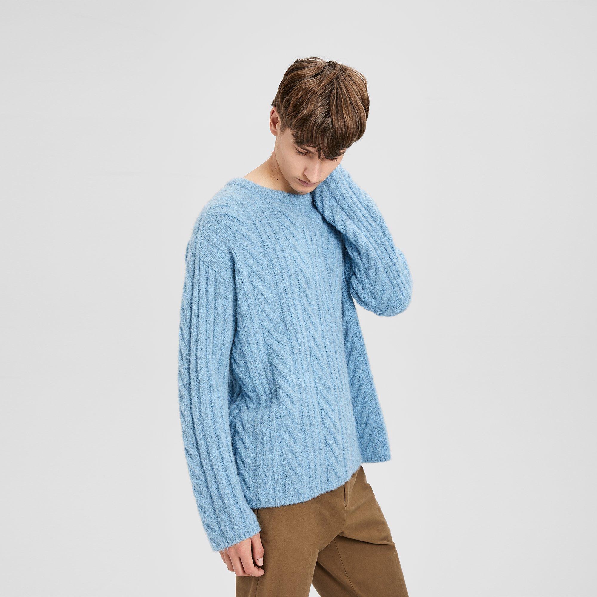 Alpaca Cable-Knit Sweater
