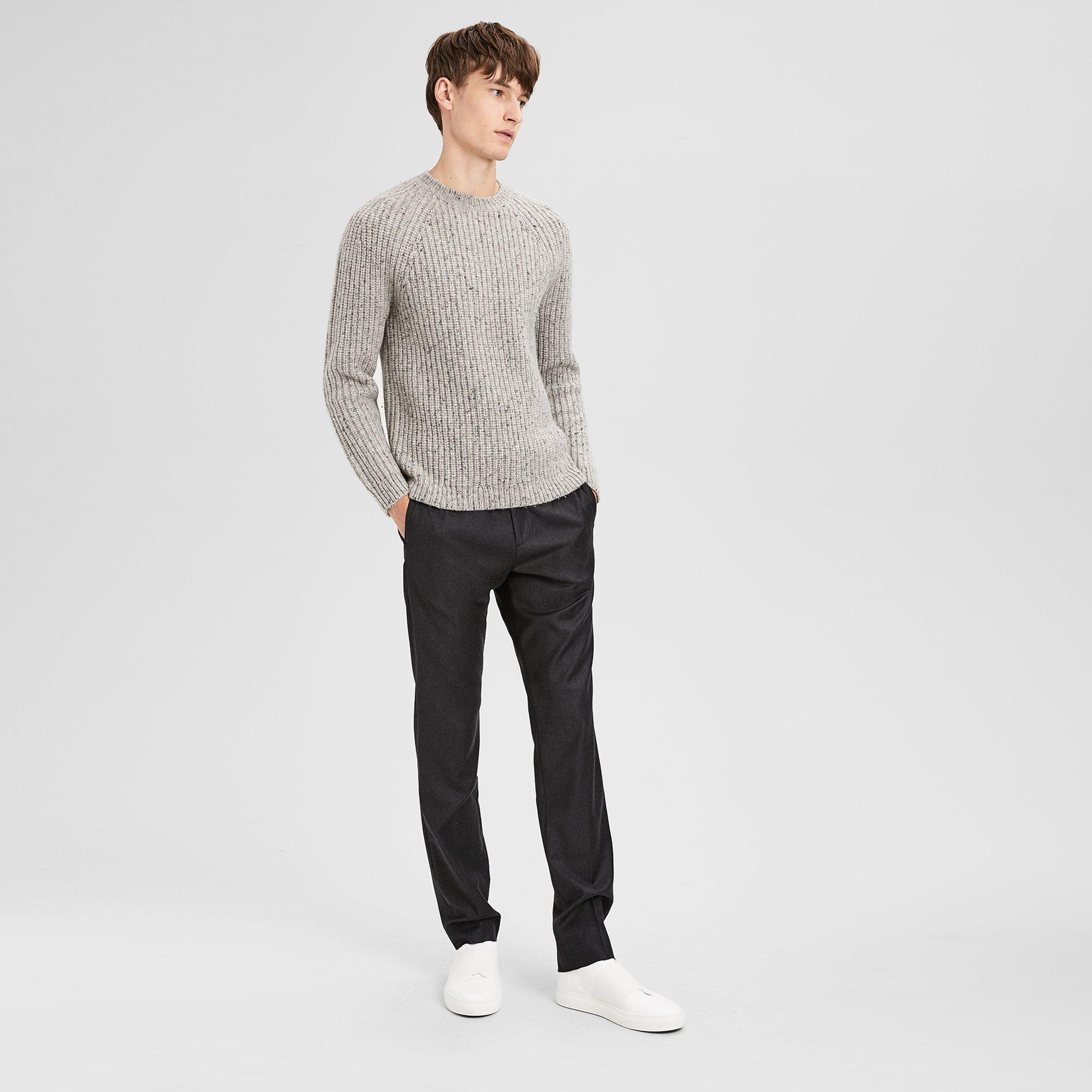 Merino Wool Blend Ribbed Sweater