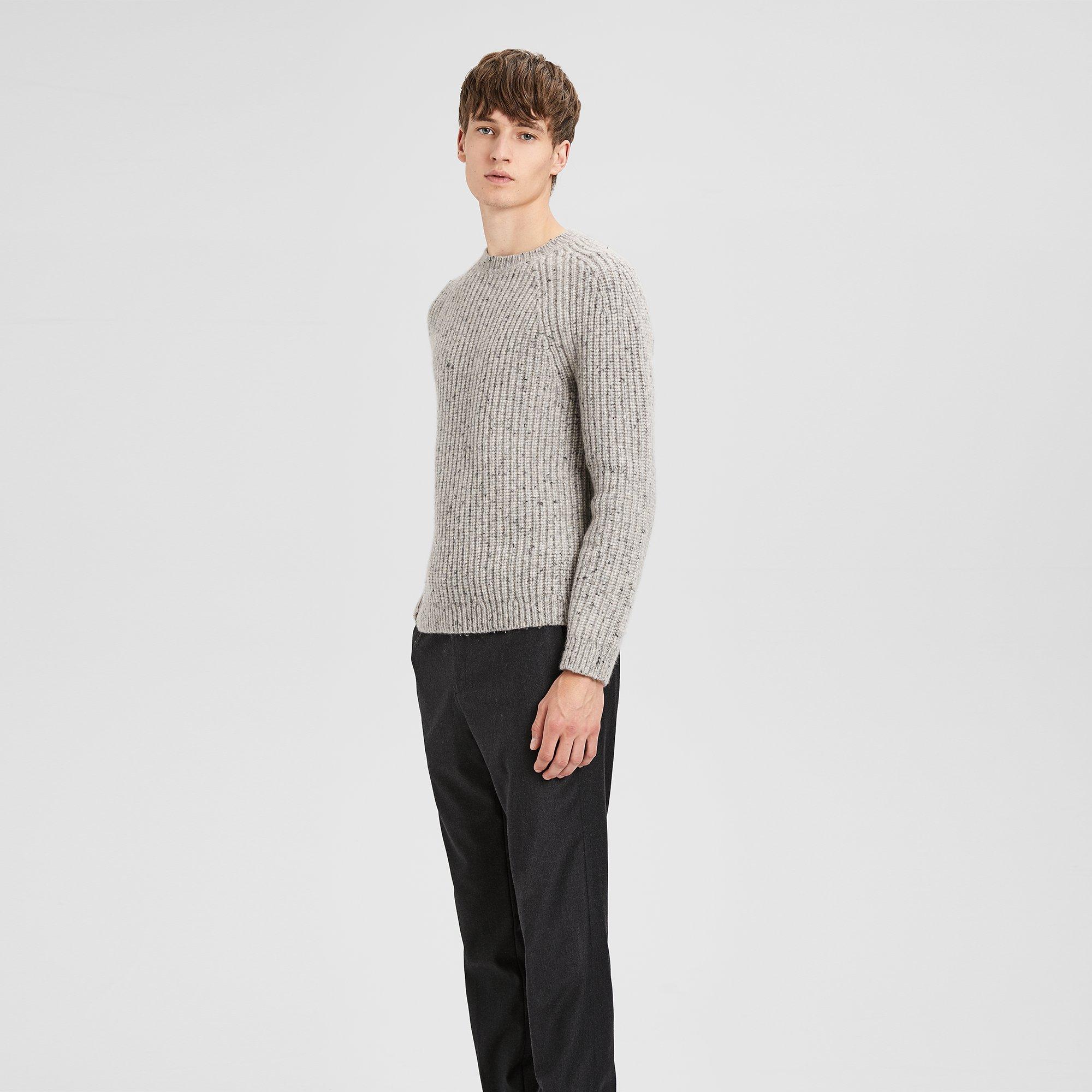 Merino Wool Blend Ribbed Sweater