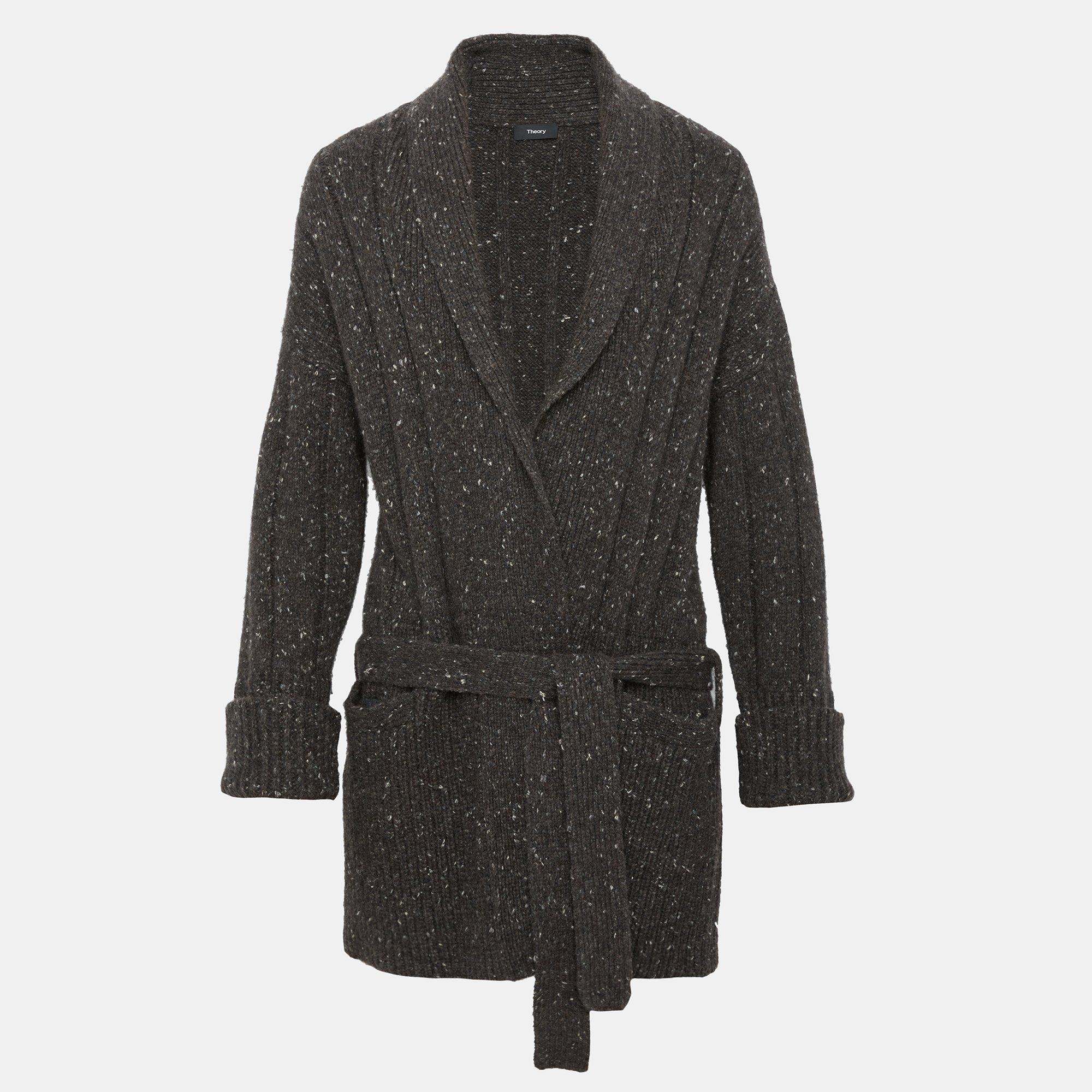 Merino Wool Blend Belted Cardigan
