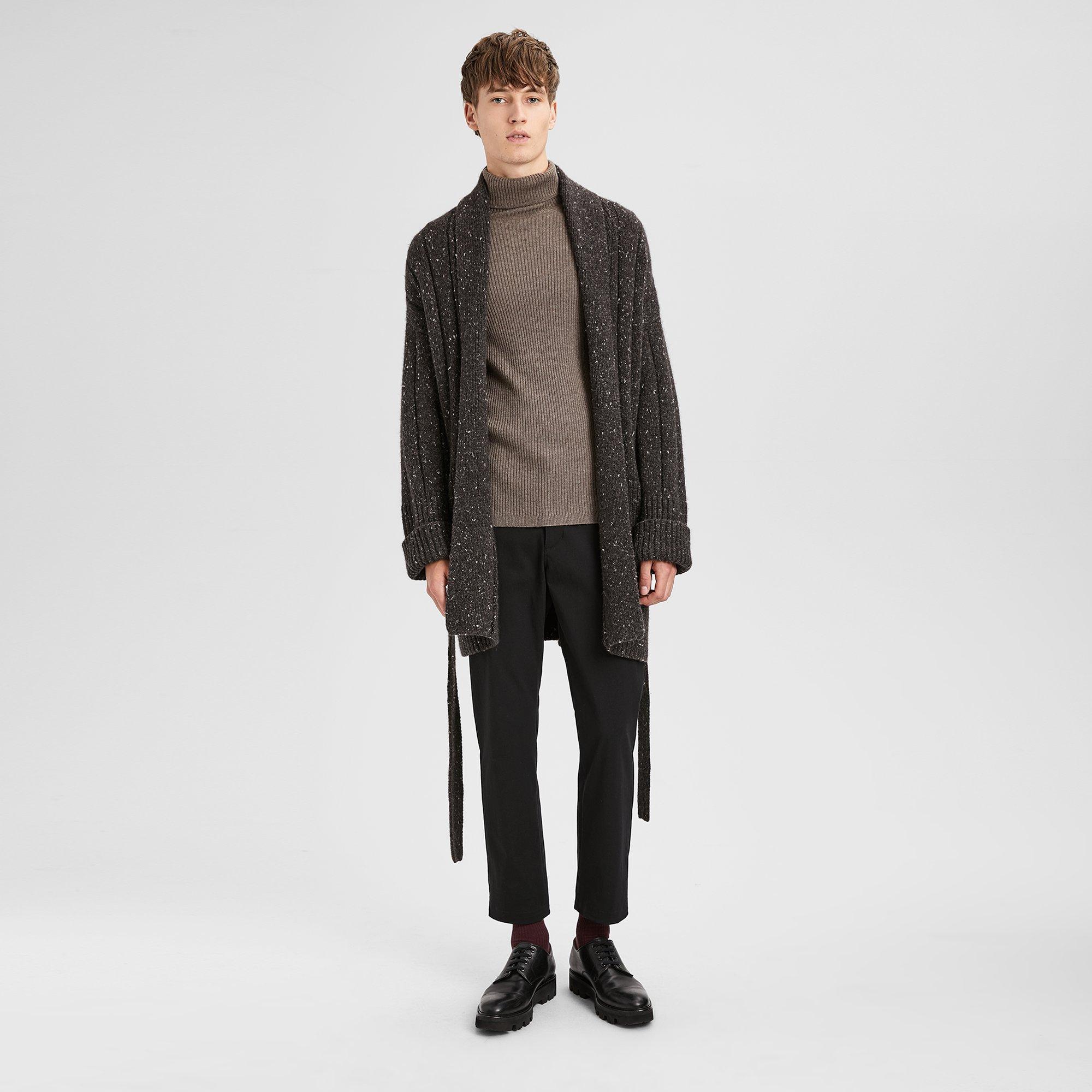 Merino Wool Blend Belted Cardigan